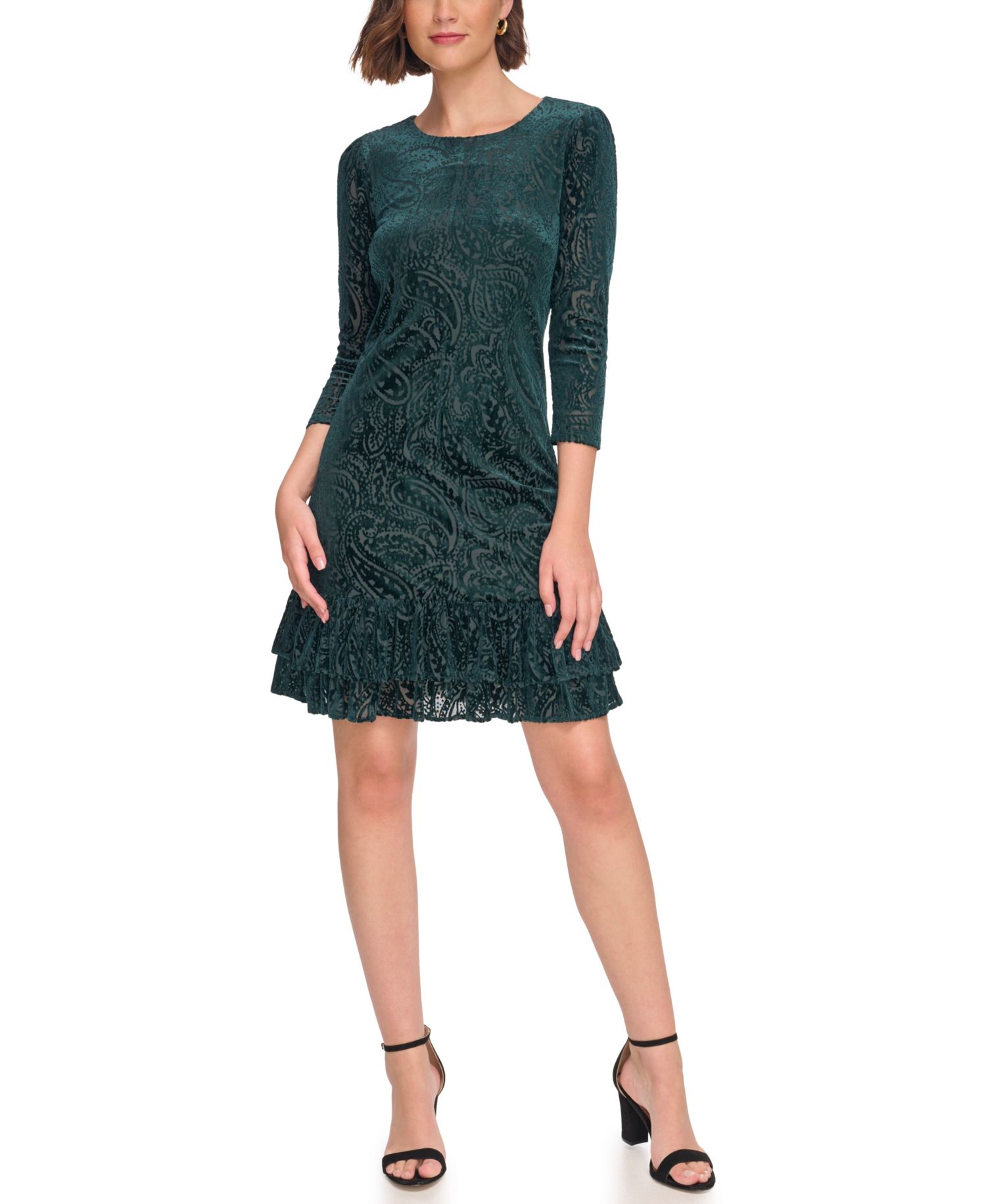 Petite Long-Sleeve Jersey Shift Dress