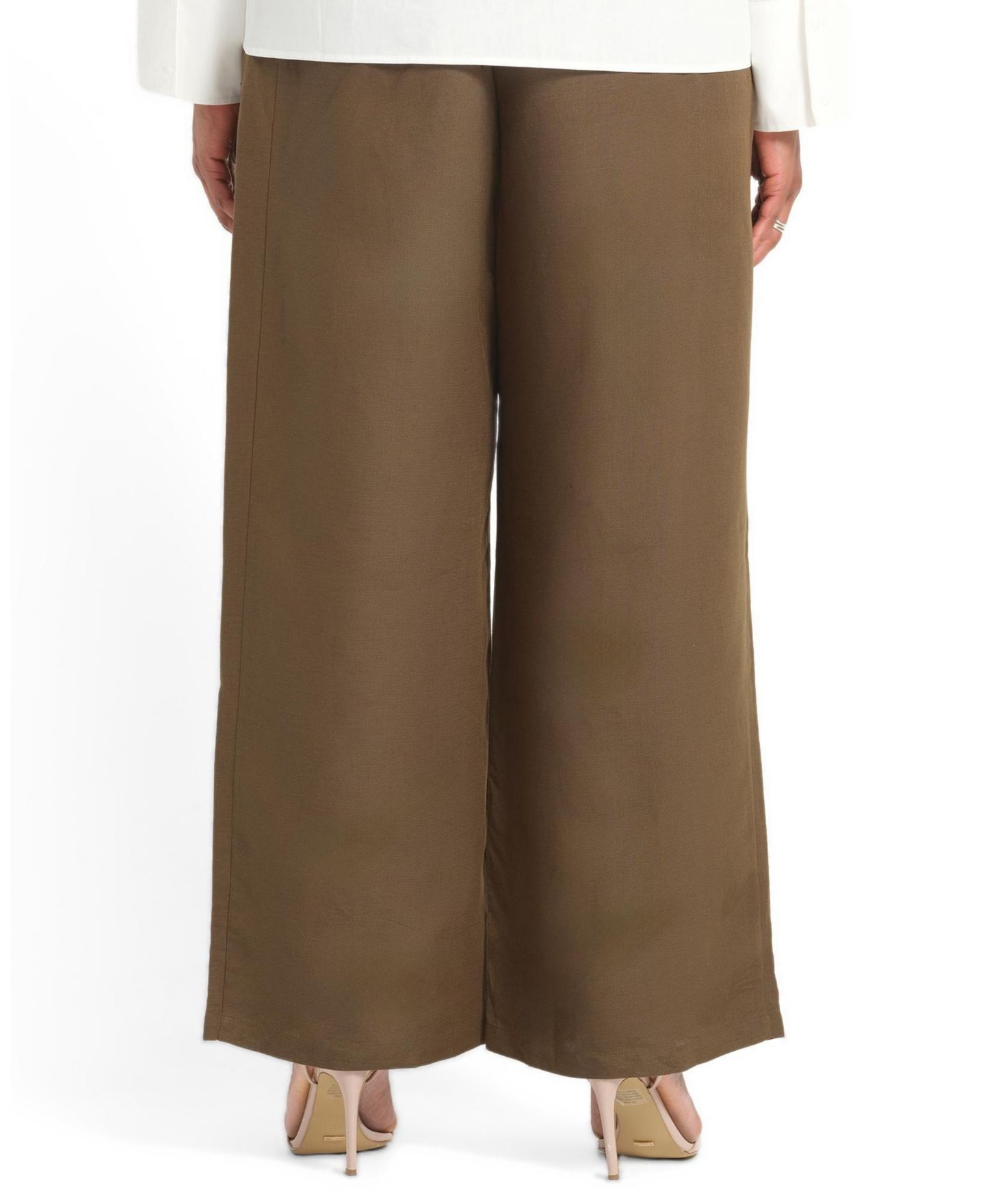 Женские брюки ESTELLE Katrina Linen-Blend Pleated Wide-Leg, цвет: Зелёный — фото 3