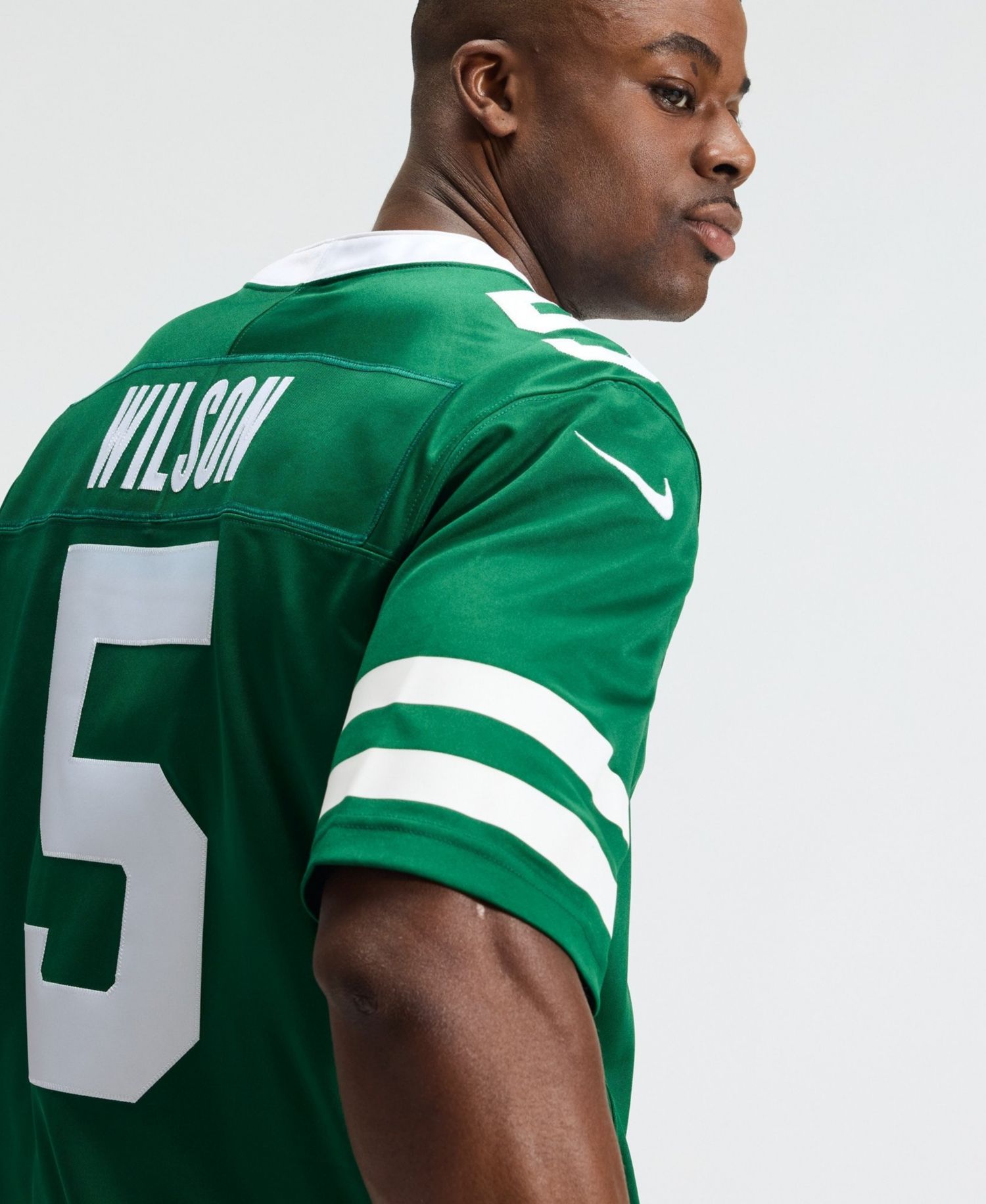 Men's Garrett Wilson Green New York Jets Vapor F.U.S.E. Stitched Limited Jersey