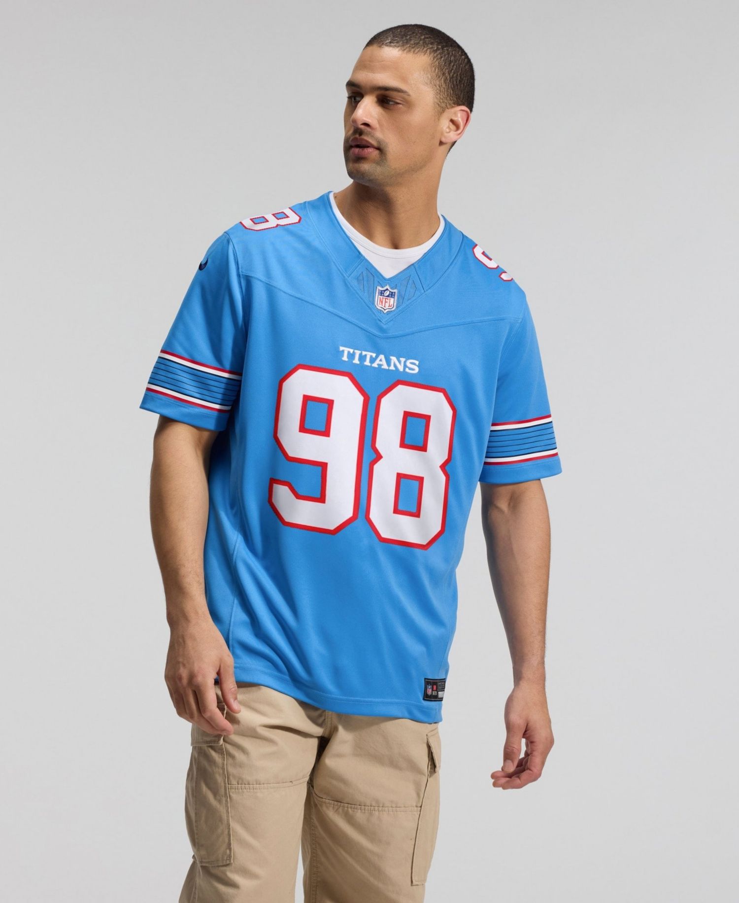 Men's Jeffery Simmons Light Blue Tennessee Titans Vapor F.U.S.E. Sewn Down Limited Jersey