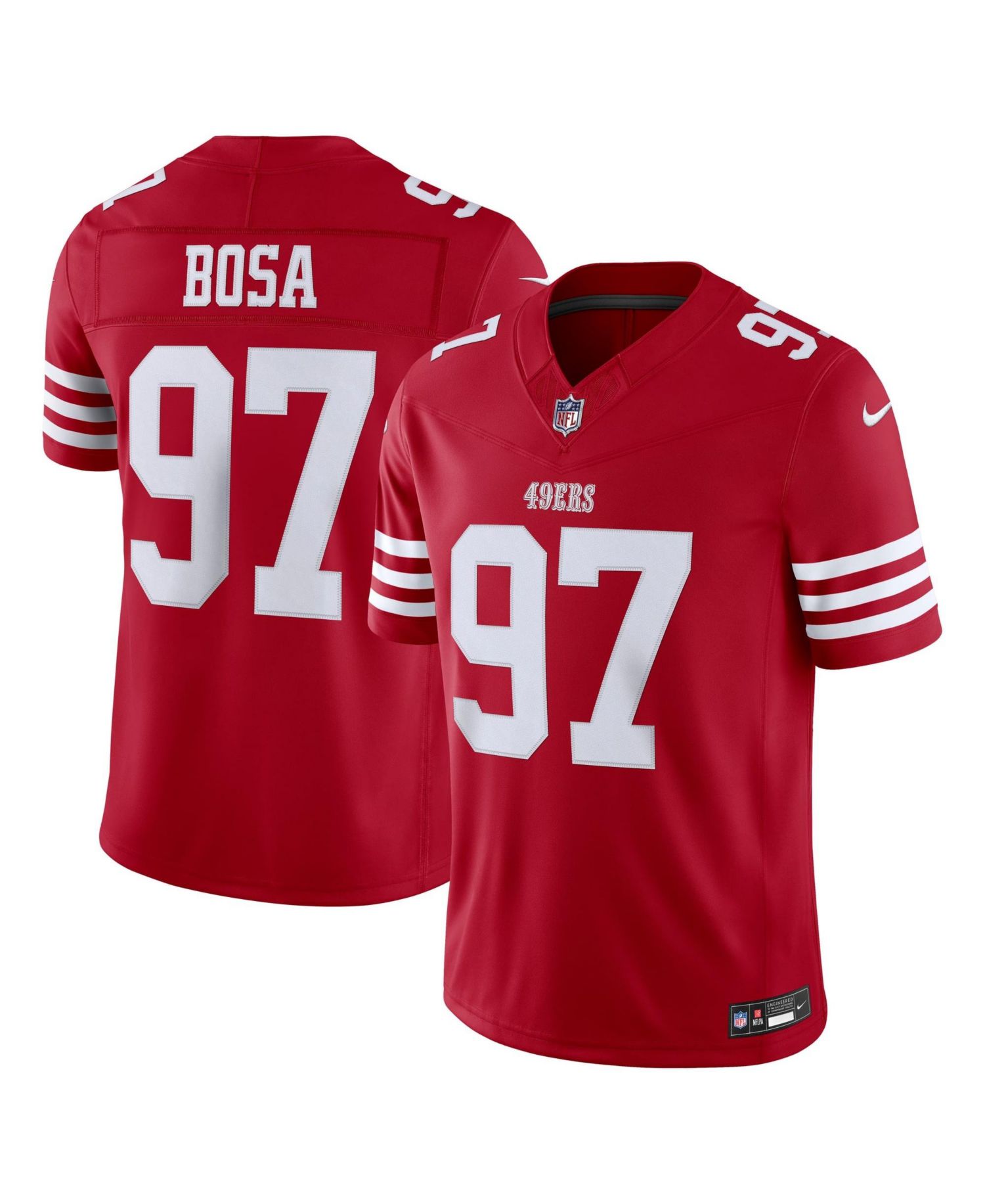 Men's Nick Bosa Scarlet San Francisco 49ers Vapor F.U.S.E. Stitched Limited Jersey