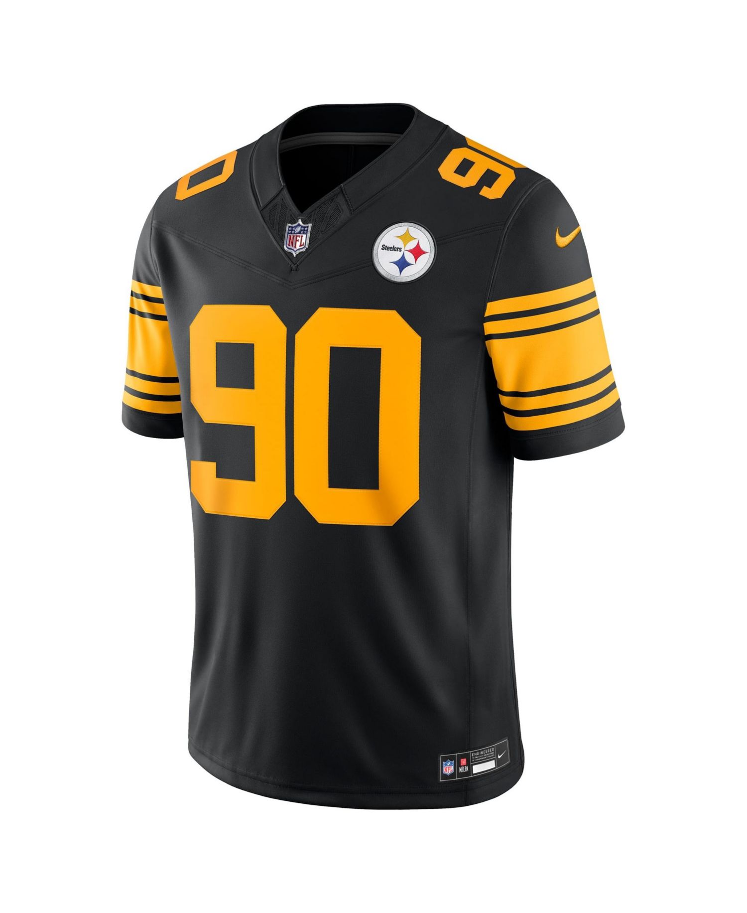 Men's T.J. Watt Black Pittsburgh Steelers Alternate Vapor F.U.S.E. Stitched Limited Jersey