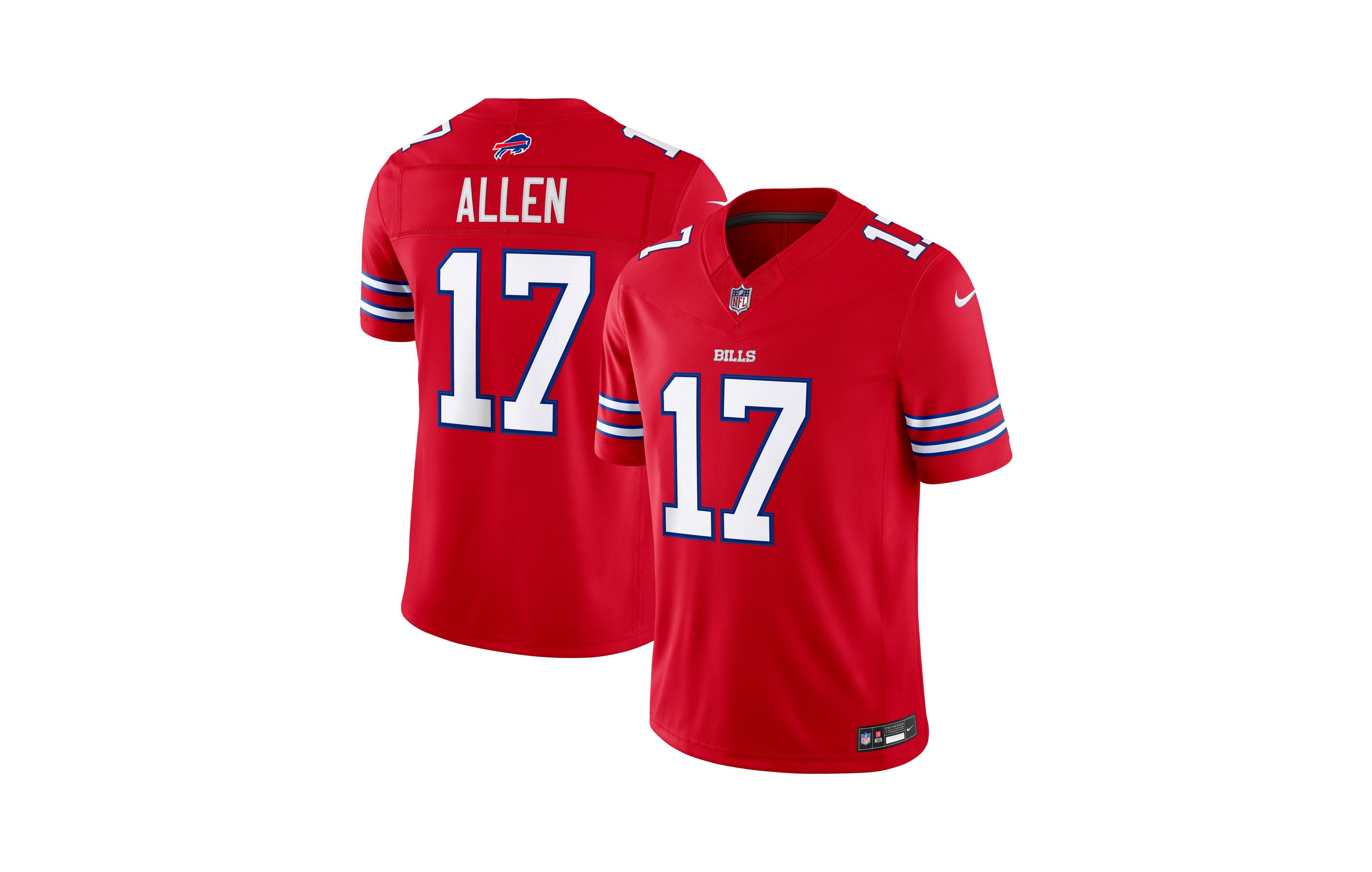 Nike Men's Josh Allen Red Buffalo Bills Alternate Vapor F.u.s.e. Stitched Limited Jersey