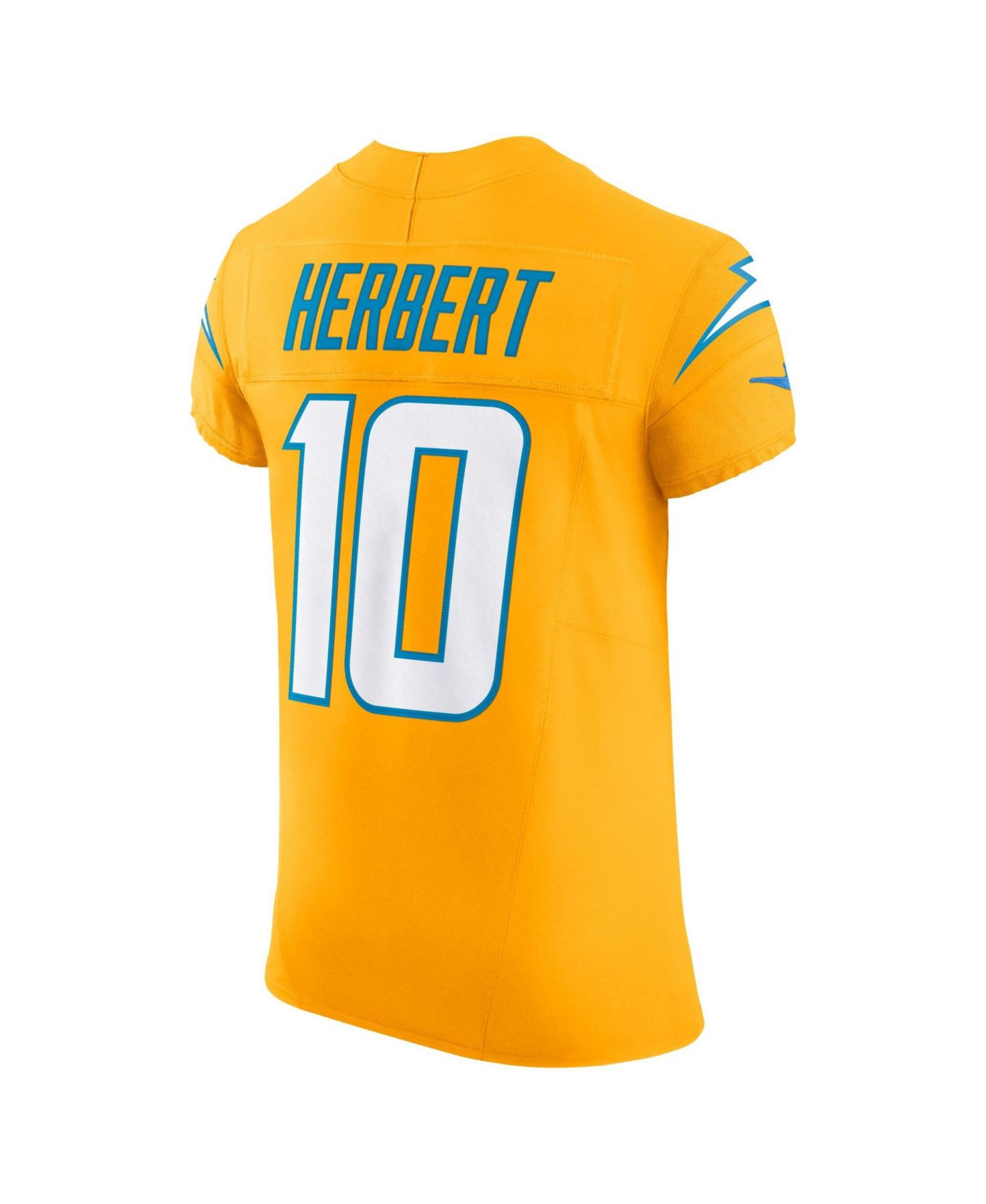 Мужской топ Nike Justin Herbert Gold Los Angeles Chargers Alternate Charger Power Vapor F.U.S.E. Elite Jersey — фото 4