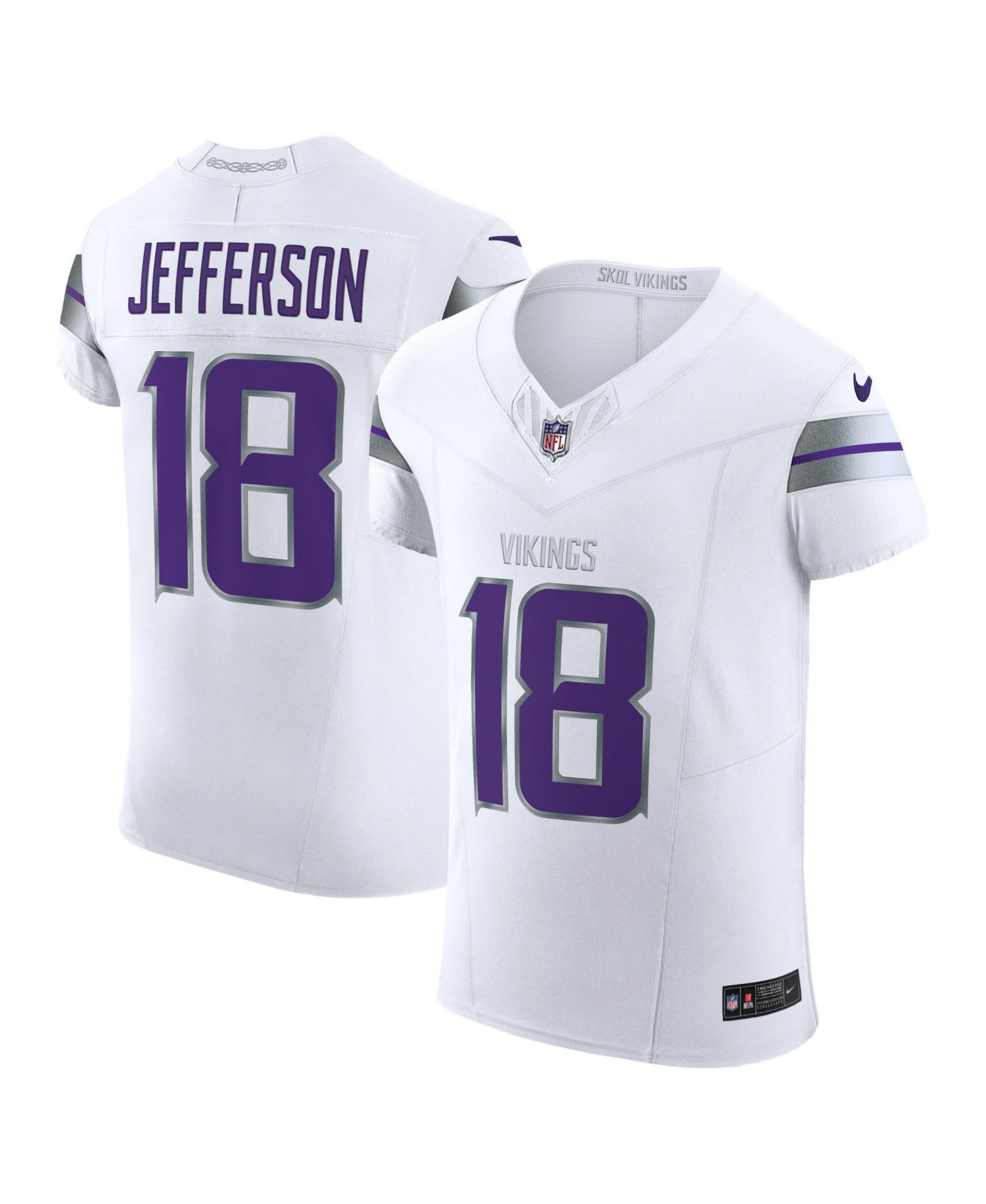 Men's Justin Jefferson White Minnesota Vikings Alternate Vapor F.U.S.E. Elite Player Jersey