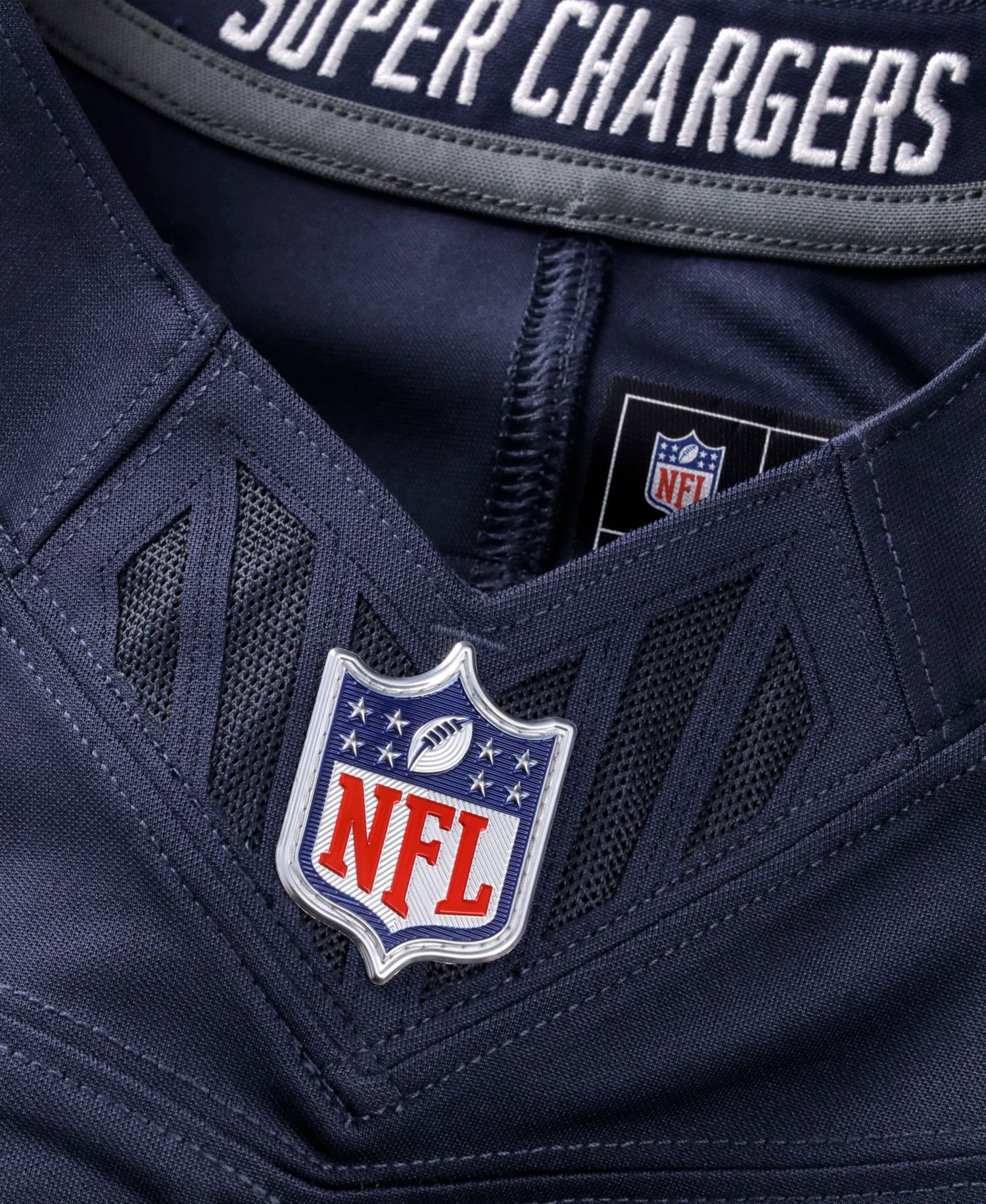 Men's Ladd McConkey Navy Los Angeles Chargers Alternate Super Chargers Vapor F.U.S.E. Stitched Limited Jersey