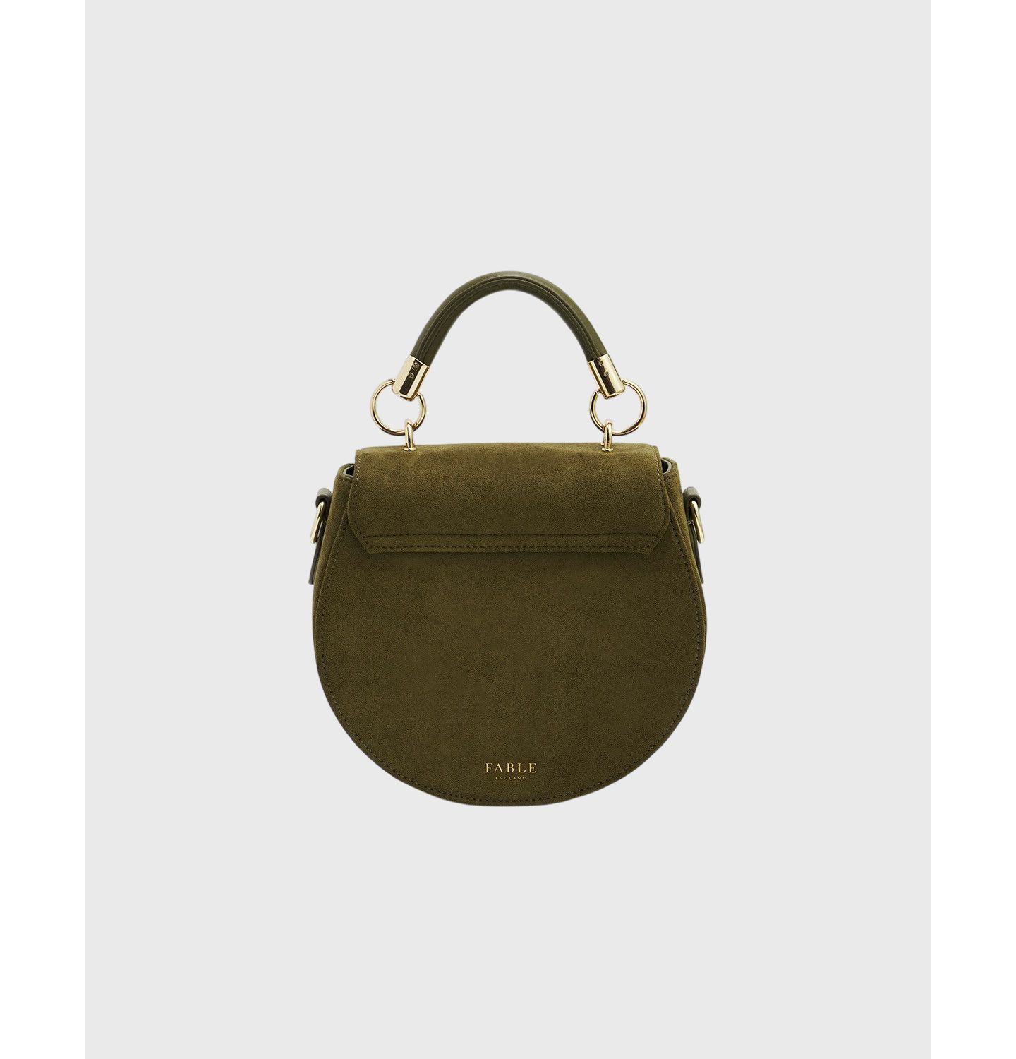 Женская сумка Fable England Charlotte Meadow Scene Embroidered Faux Suede Saddle, цвет: Хаки — фото 4