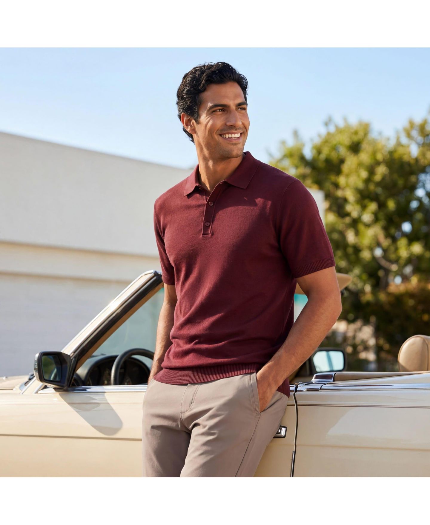 Мужские топы Jack Archer Legacy Resort Sweater Polo, цвет: Бордовый — фото 3