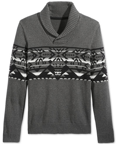 American Rag Men's Snowflake Geo Shawl-Collar Sweater, Only at Macy's