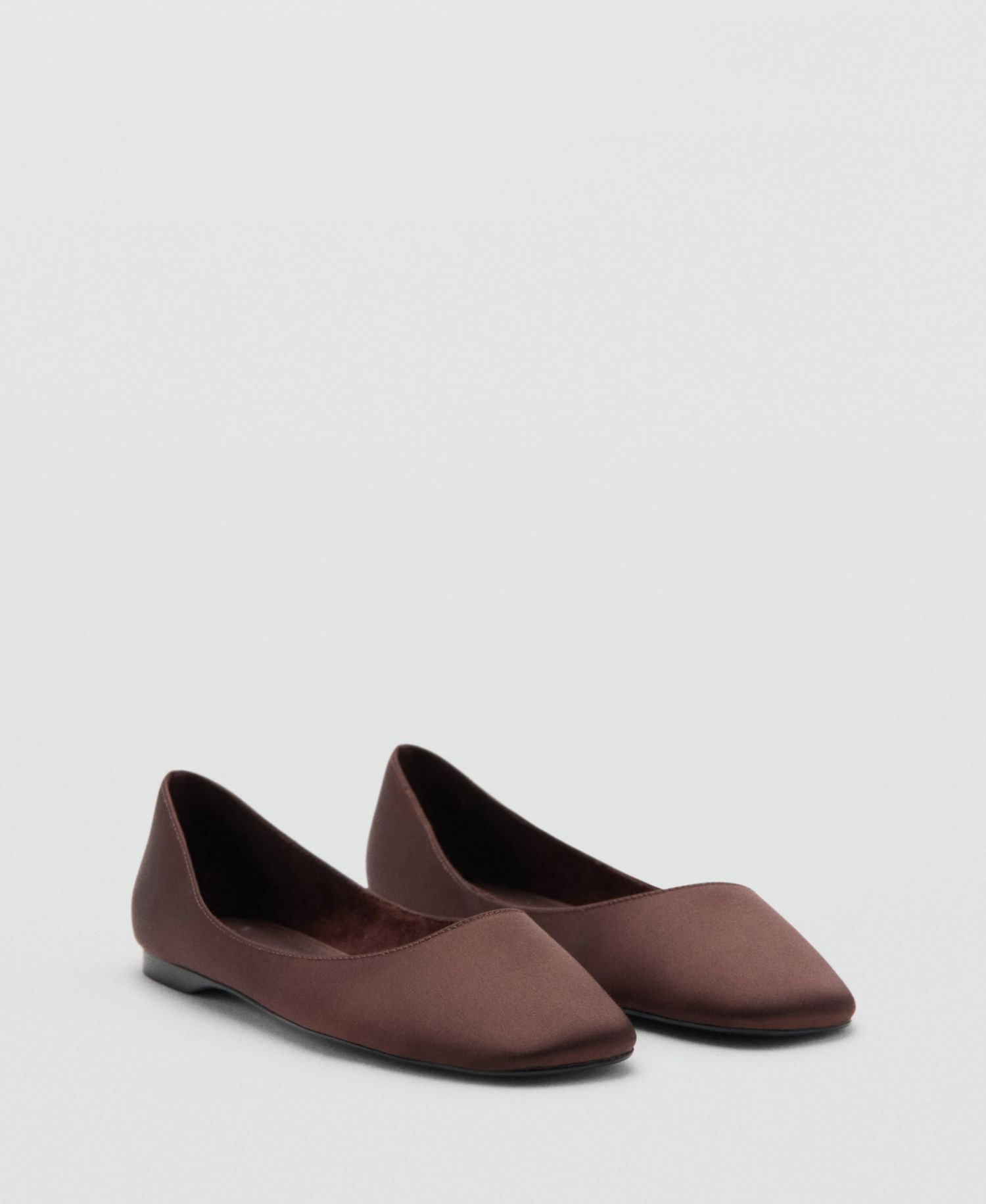 Women's Square-Toe Satin Ballet Flats