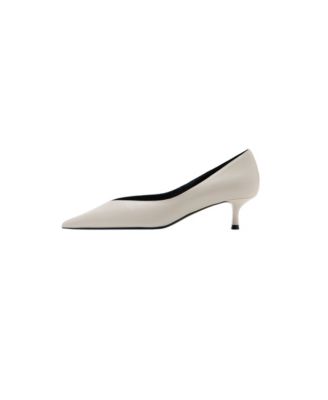 Women's Kitten Heel Pointed-Toe Faux Leather Pumps