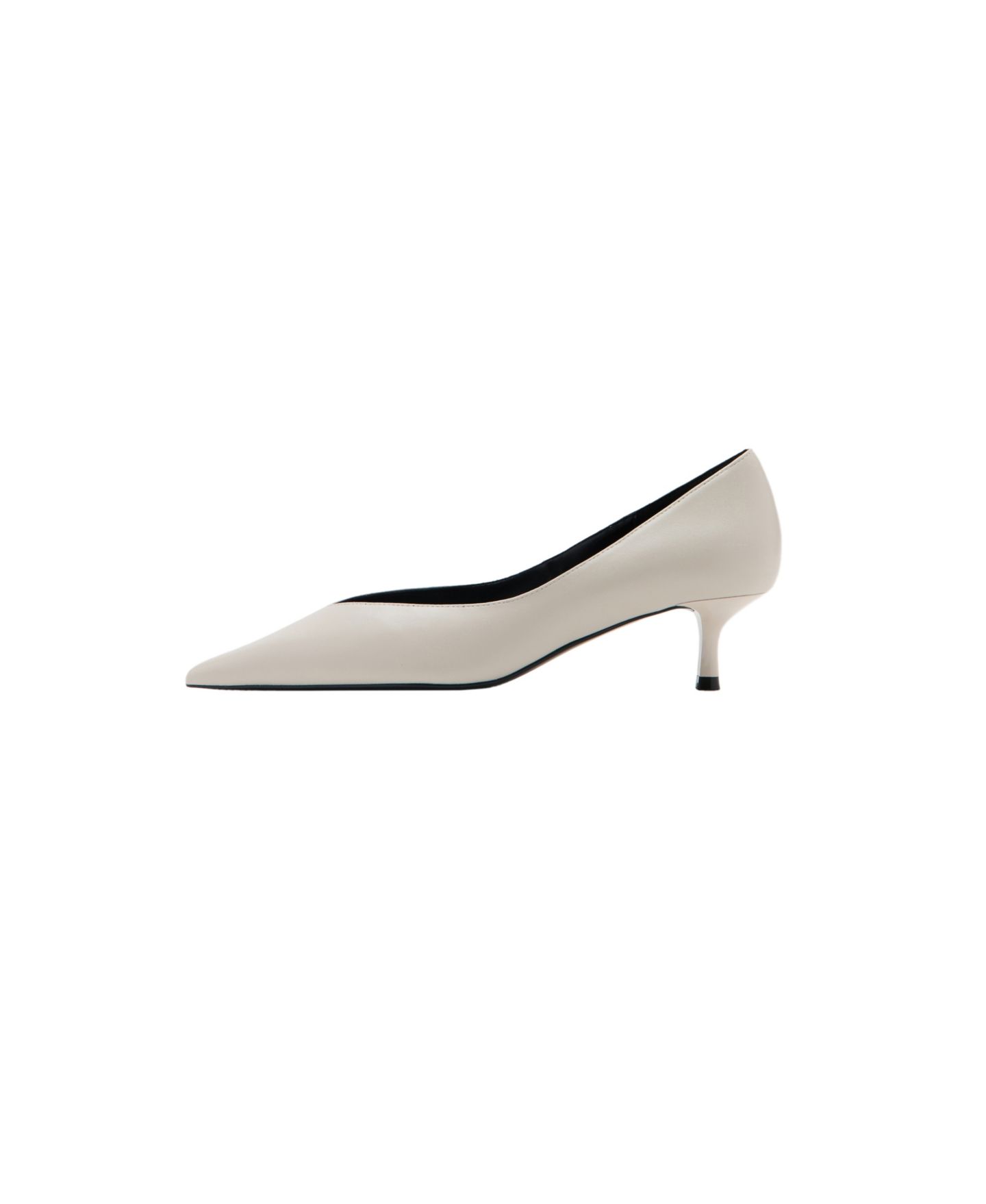 Женские туфли Mango Kitten Heel Pointed-Toe Faux Leather, цвет: Экрю — фото 6