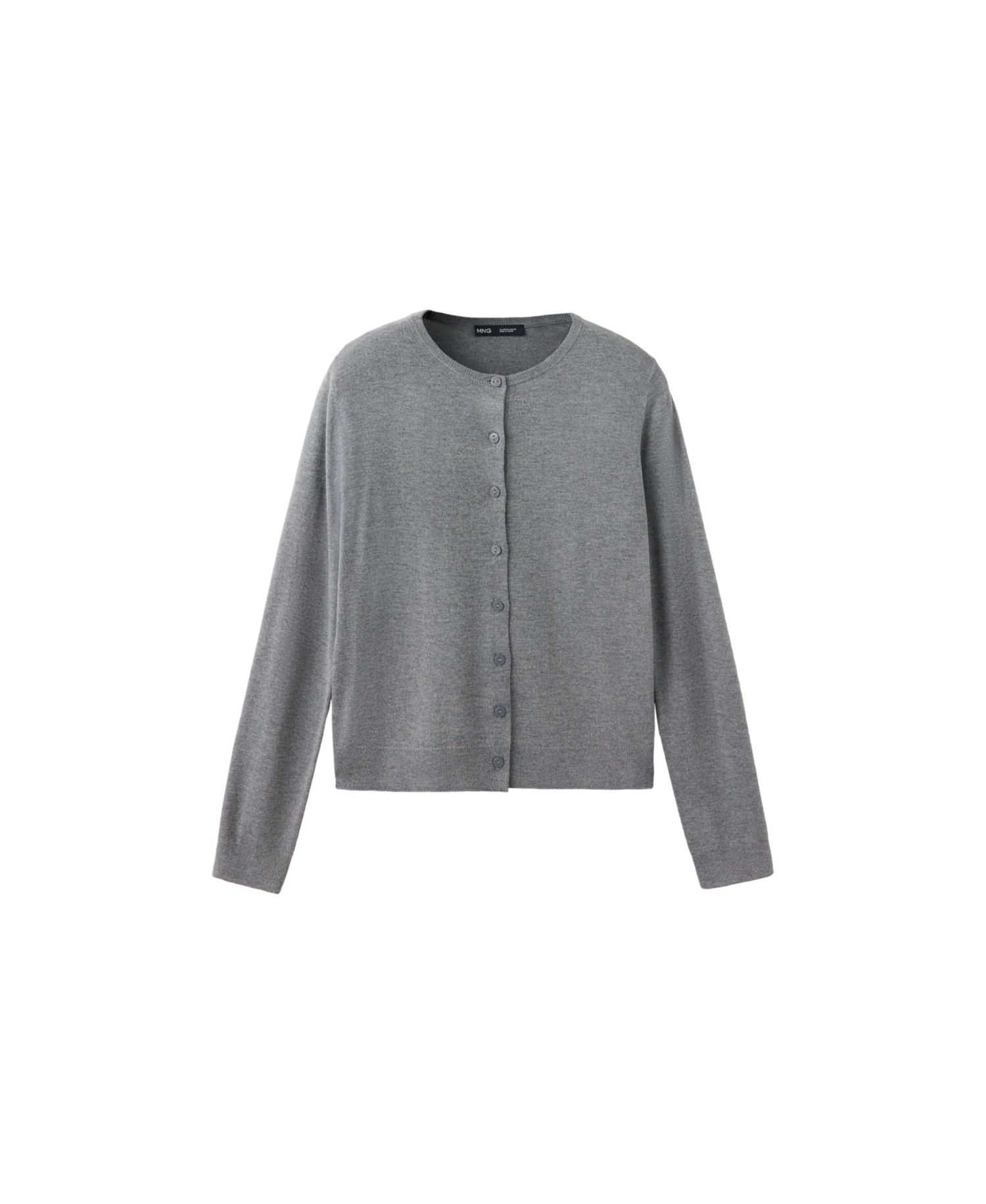 Women's Knitted Button Crew-Neck Cardigan