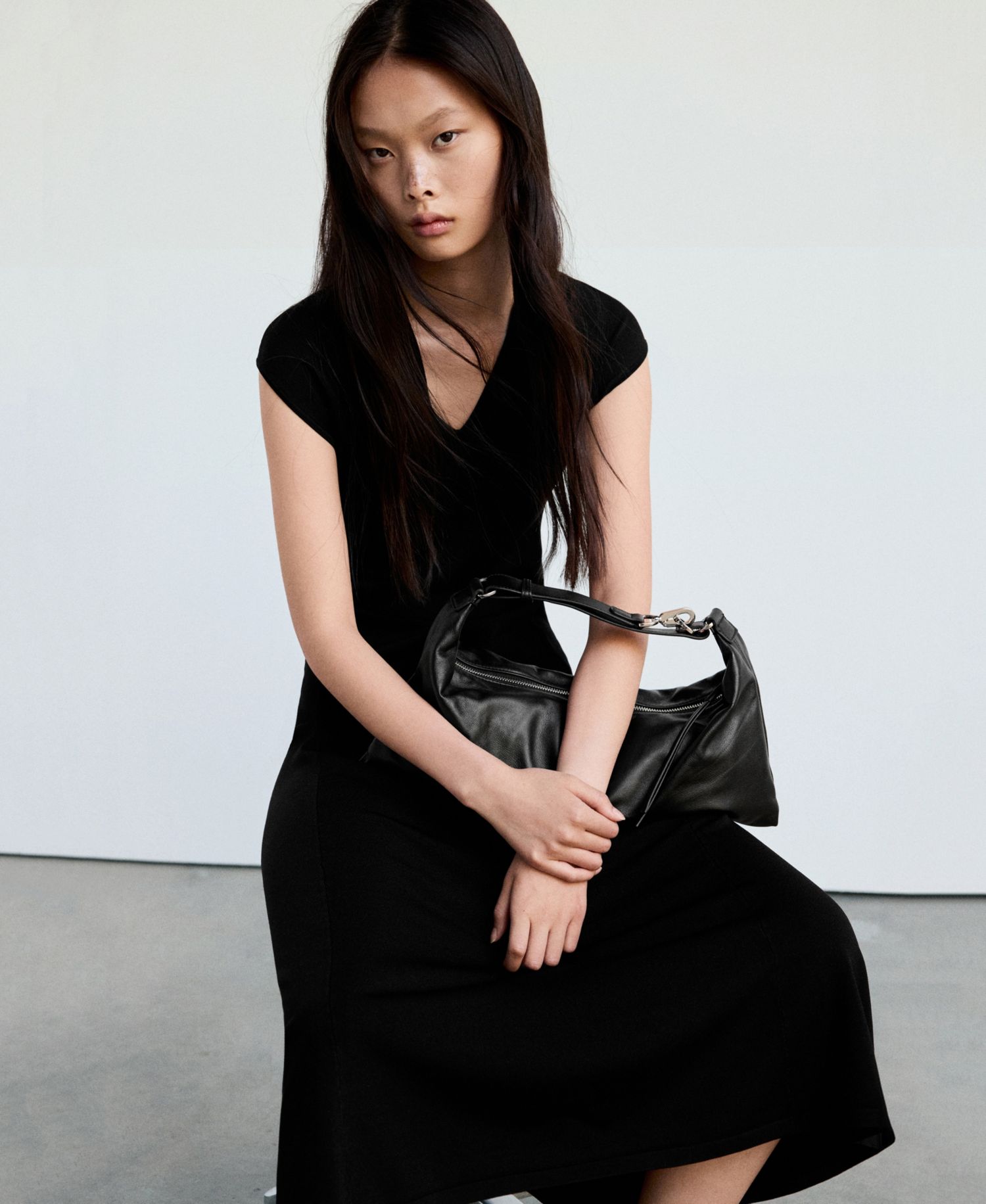 Women's V-Neck A-Line Midi Dress