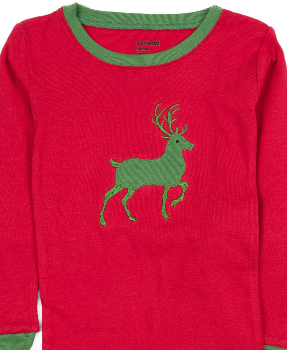 Leveret Boys' and Girls' Holiday Cotton Long-Sleeve Top Pants, 2-Piece Set