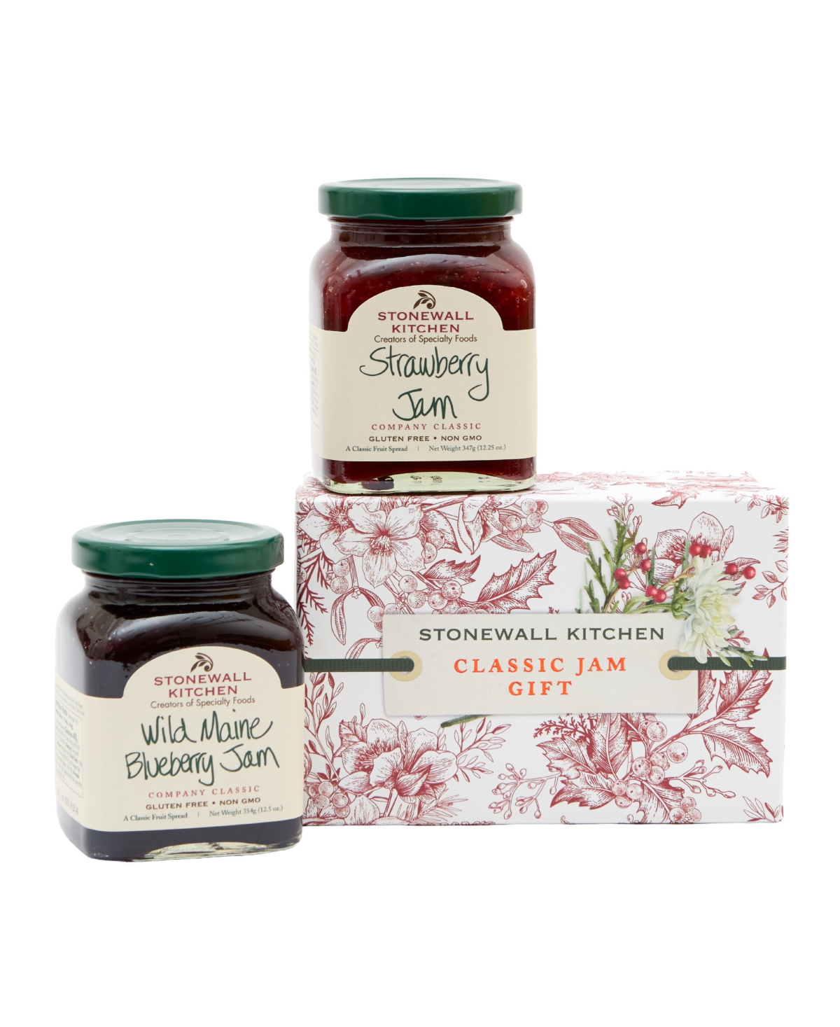 Stonewall Kitchen Holiday Classic Jam Collection Gift Box, 2 Piece Set