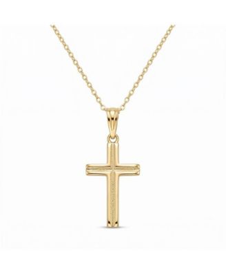 Sterling, Small Diamond-Cut Cross Necklace