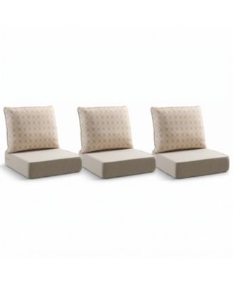 6" Thicker Outdoor Chair Cushion Set - 22 x 24 Waterproof Patio Furniture Cushions with Removable Cover