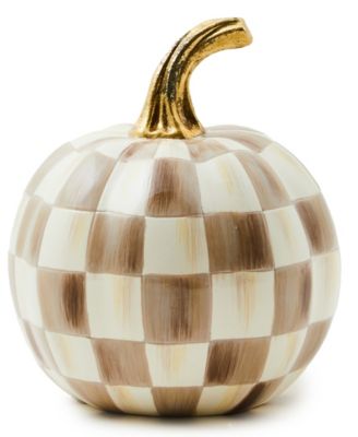 Mocha Check Mini Pumpkin