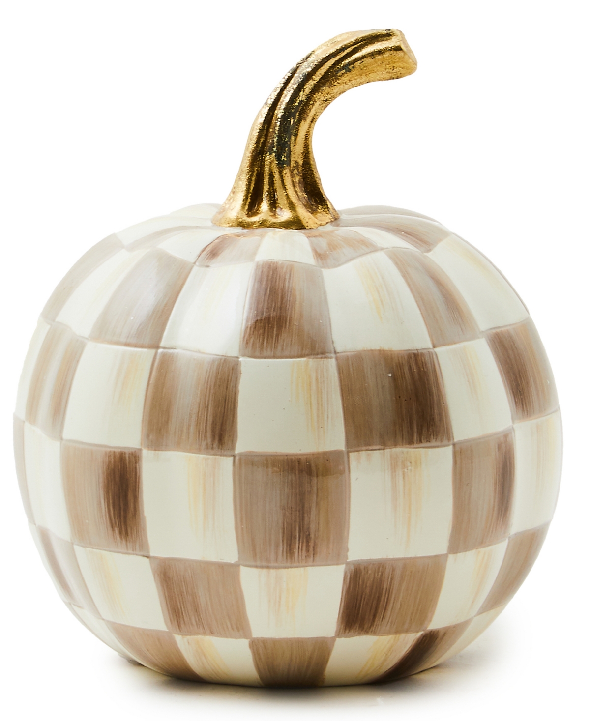 MacKenzie-Childs Mocha Check Mini Pumpkin