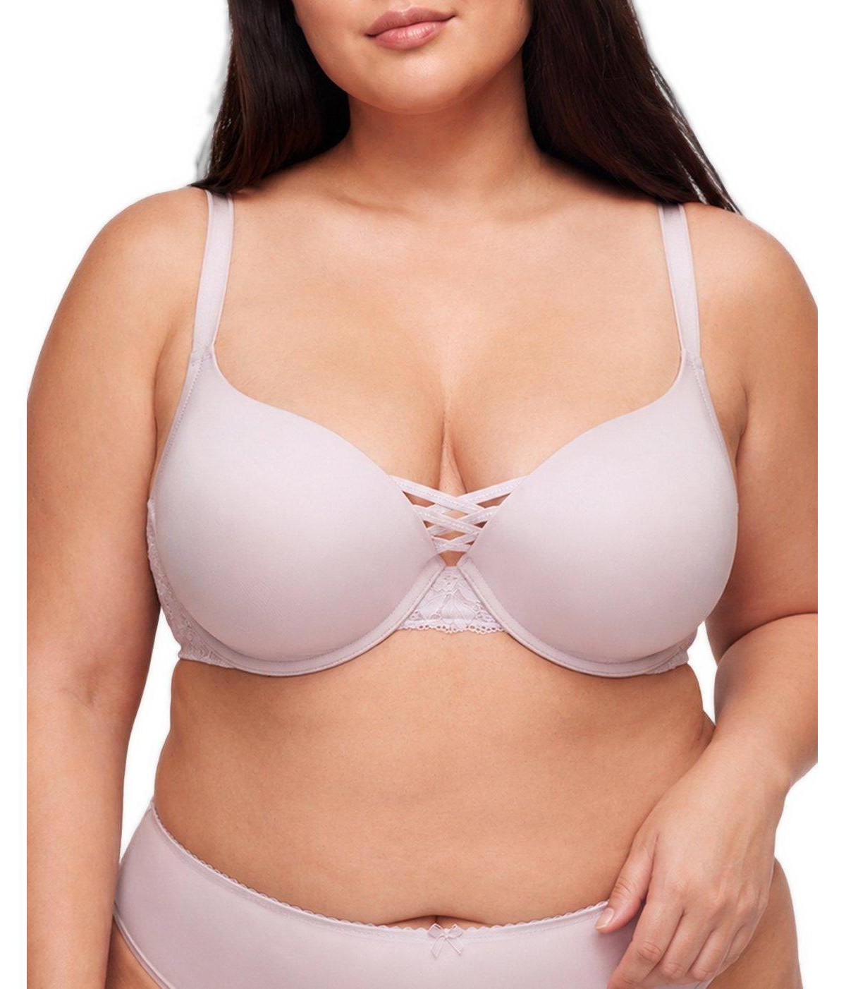 Torrid Plus Size Metallic Ava Lace Push-Up Plunge Bra - beige
