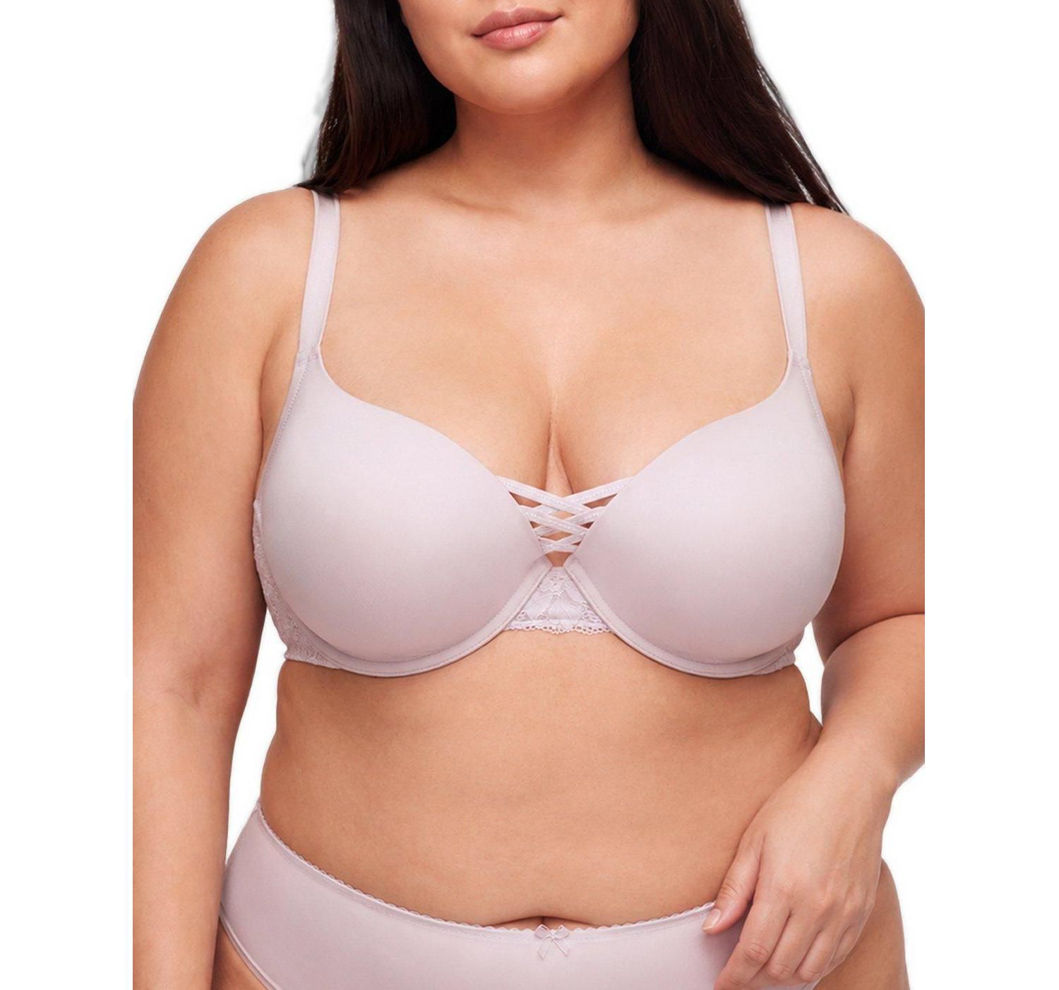 Plus Size Metallic Ava Lace Push-Up Plunge Bra