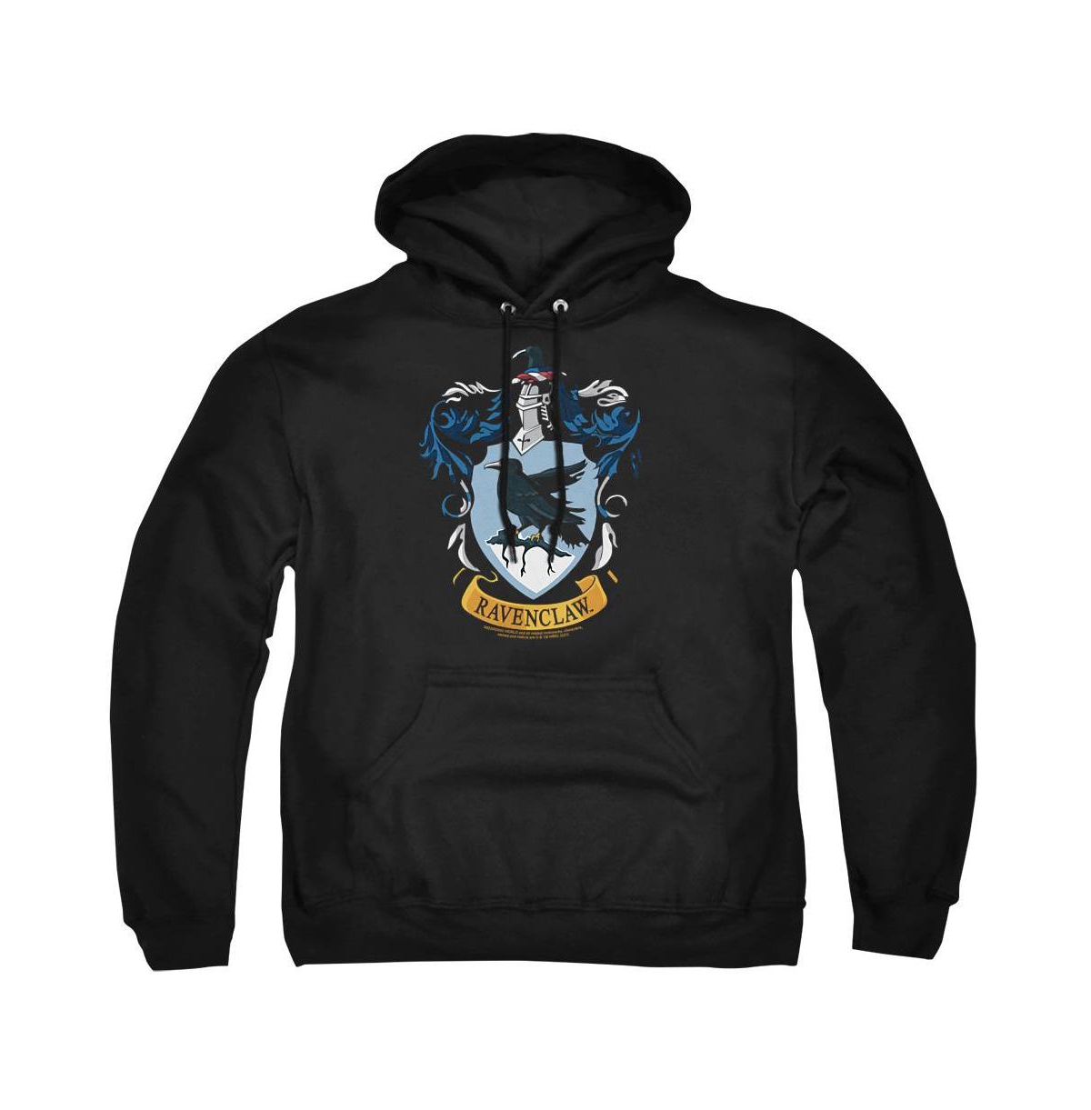 HP104-AFTH-2 Harry Potter & Ravenclaw Crest-Adult Pull-Over Hoodie, Black - Medium