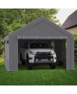 12 x 20 FT Heavy Duty Carport, Portable Garage with Roll-Up Mesh Windows and Removable Doors, All-Season Car Canopy Shelter