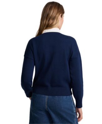Women's Drifter Jacquard Rugby with Woven Collar Sweater