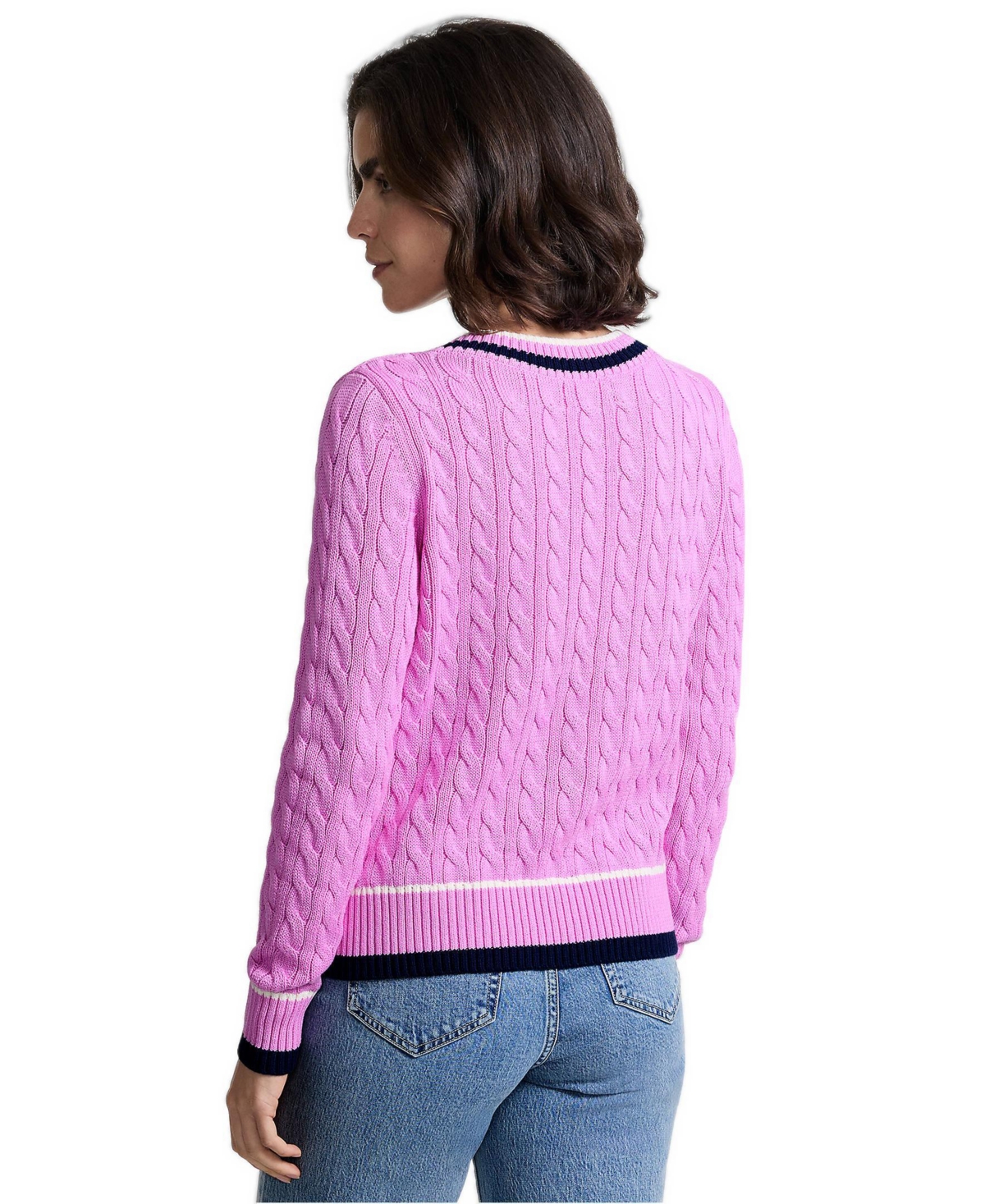 Lands' End Women's Drifter Cable V-neck Sweater