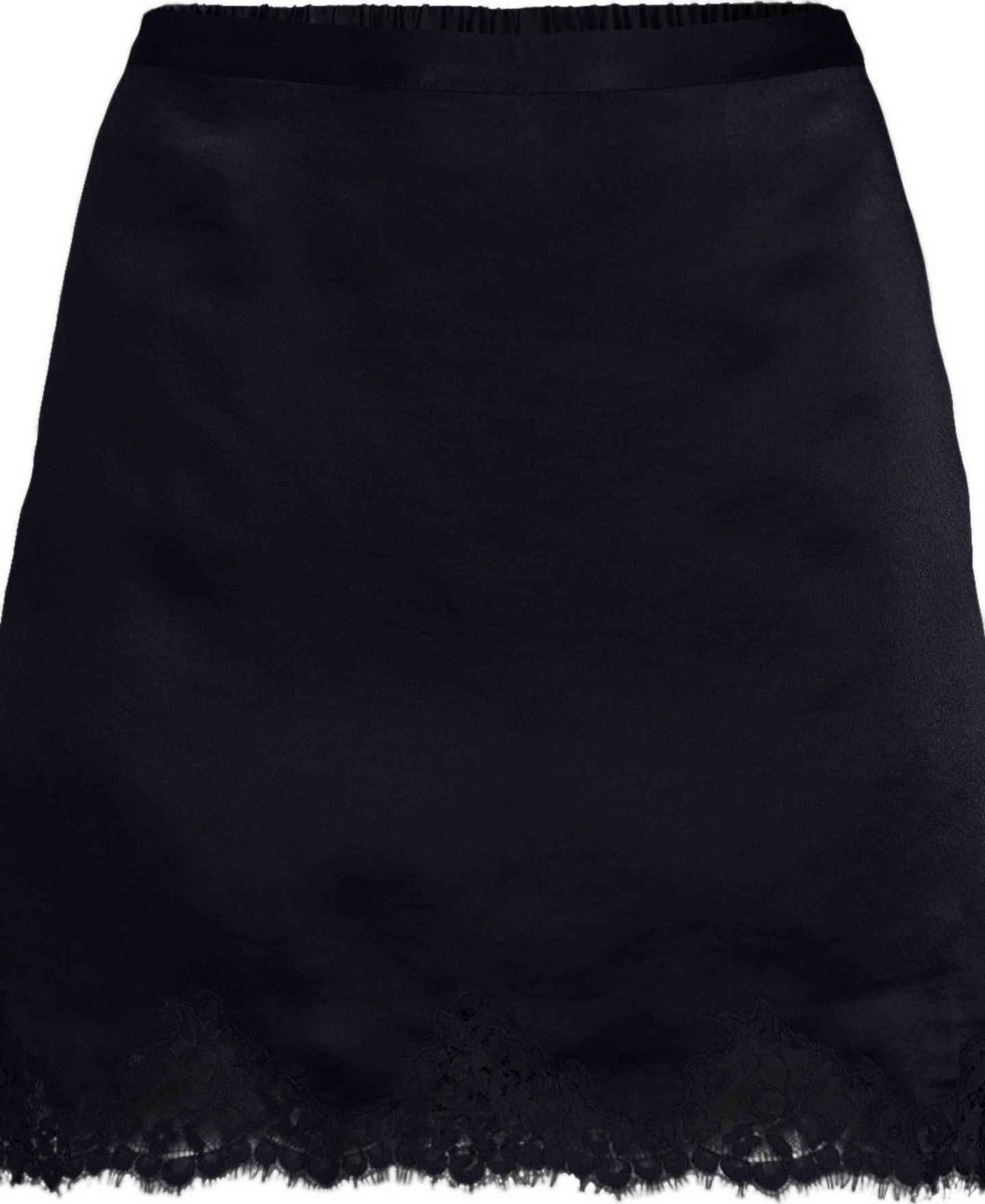 Женская юбка-шорты Lands' End Creaseless Silky Lace Trim Skort, цвет: Чёрный — фото 2