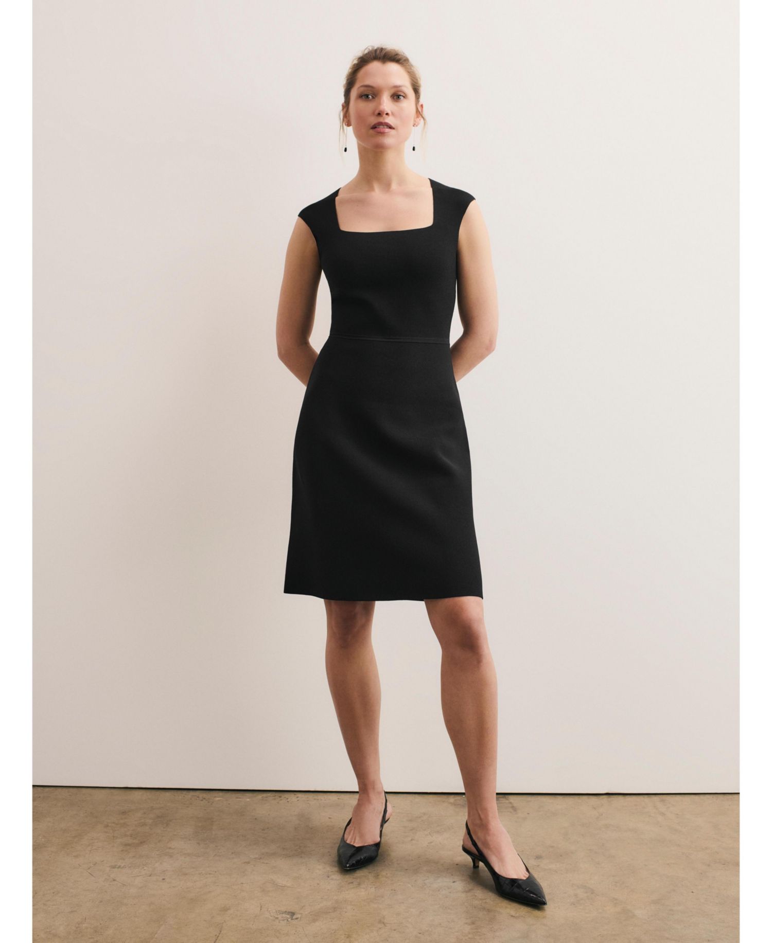 Women's Parella Square Neck Contoured-Waist Sheath Dress