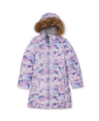 Girls Fleece Lined Printed Parka