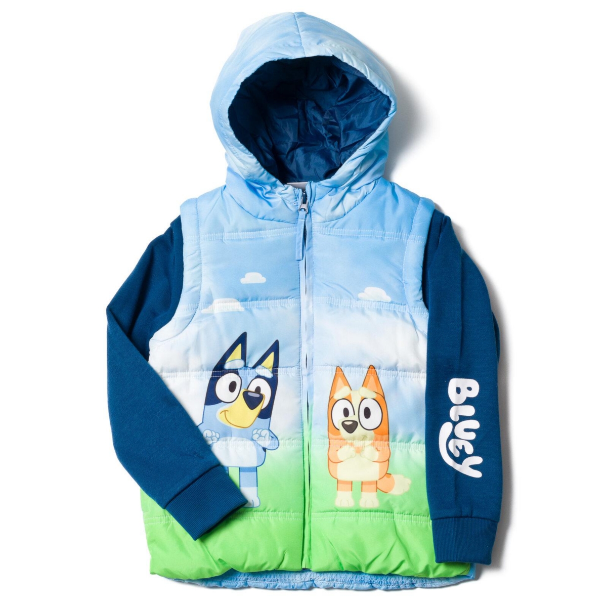 Bluey Toddler Girls 2T and 3T Zip Up Vest Jacket