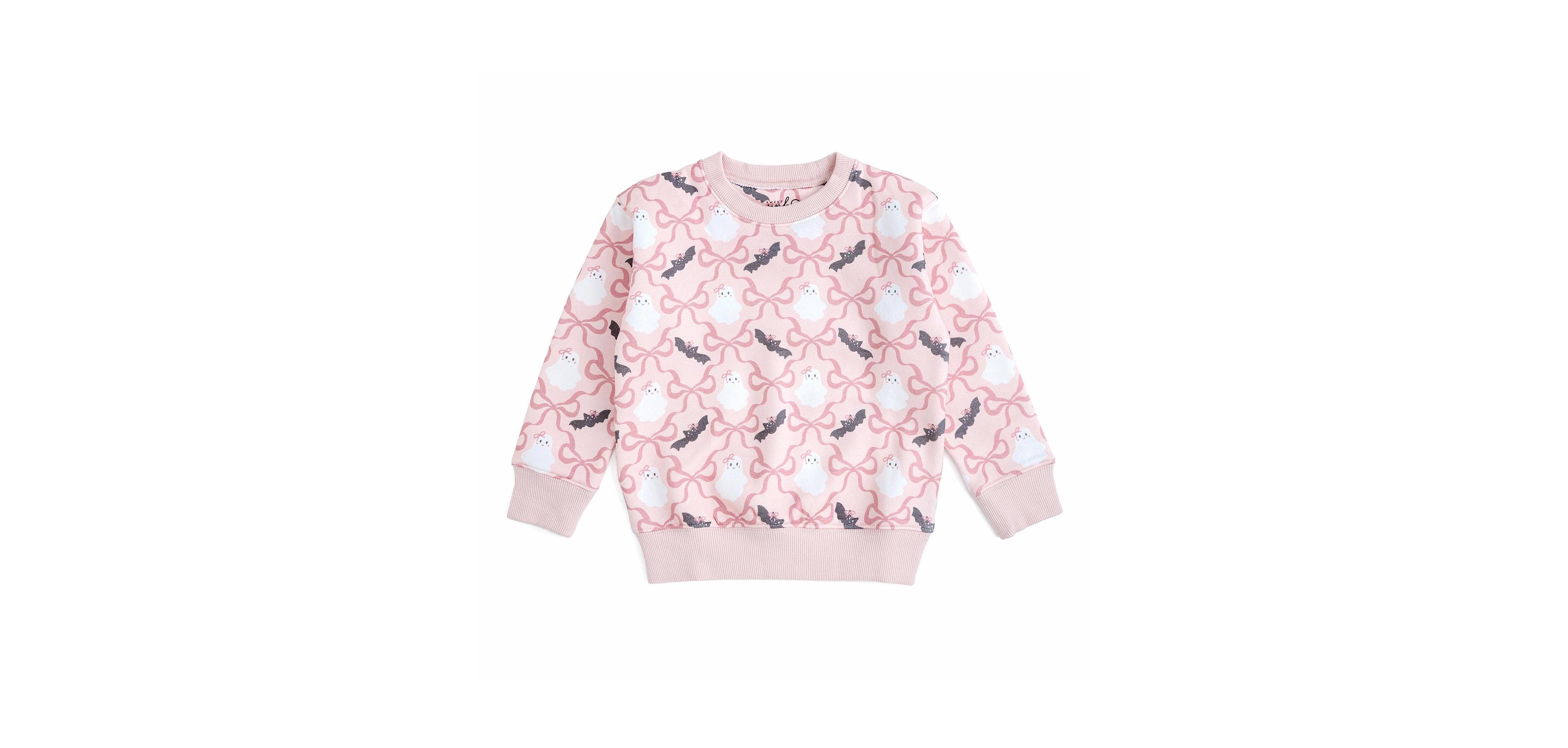 Sweet Wink Big Girls 10-12 Bat And Ghost Trellis Halloween Sweatshirt
