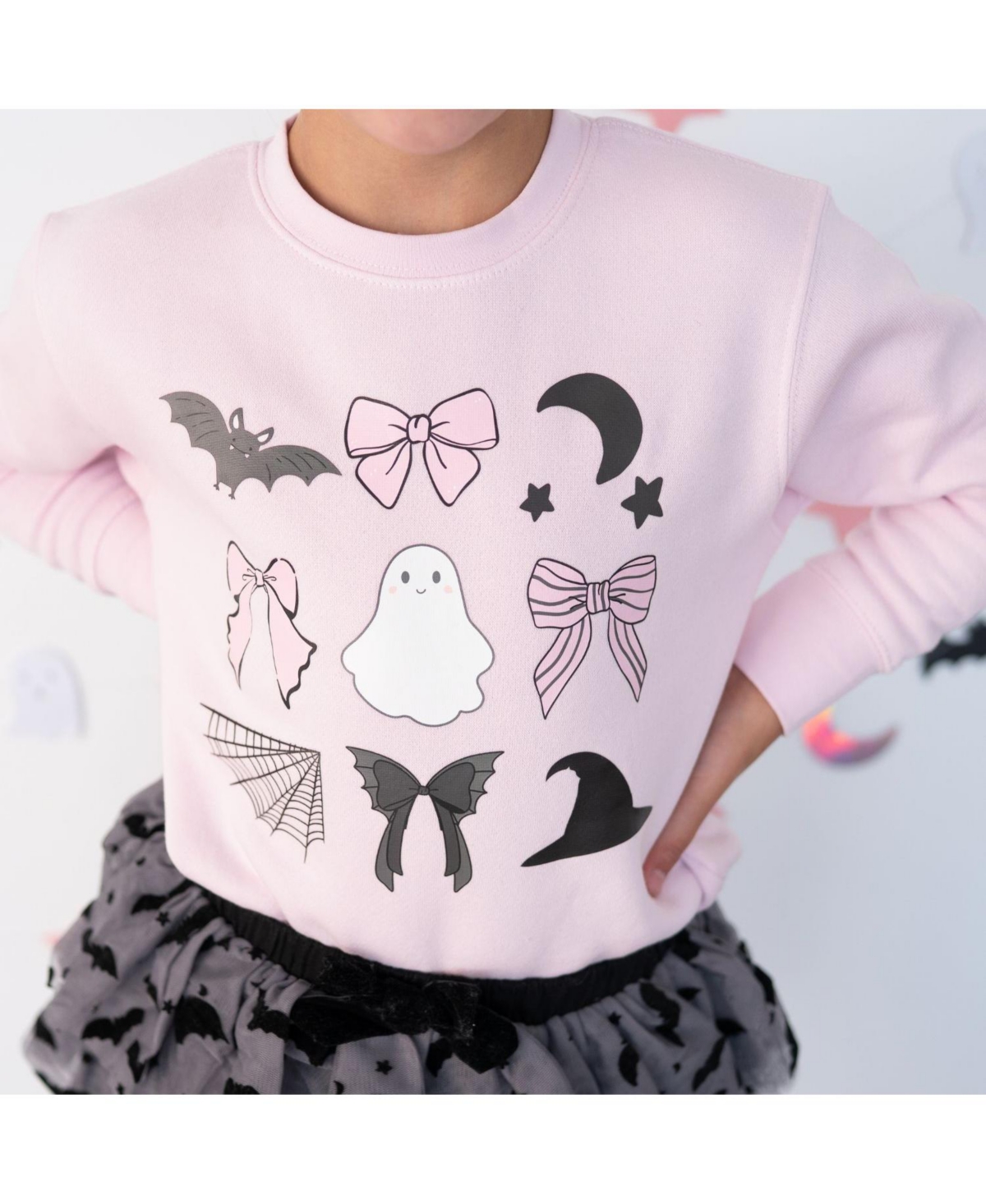 Sweet Wink Big Girls 10-12 Spooky Coquette Halloween Sweatshirt