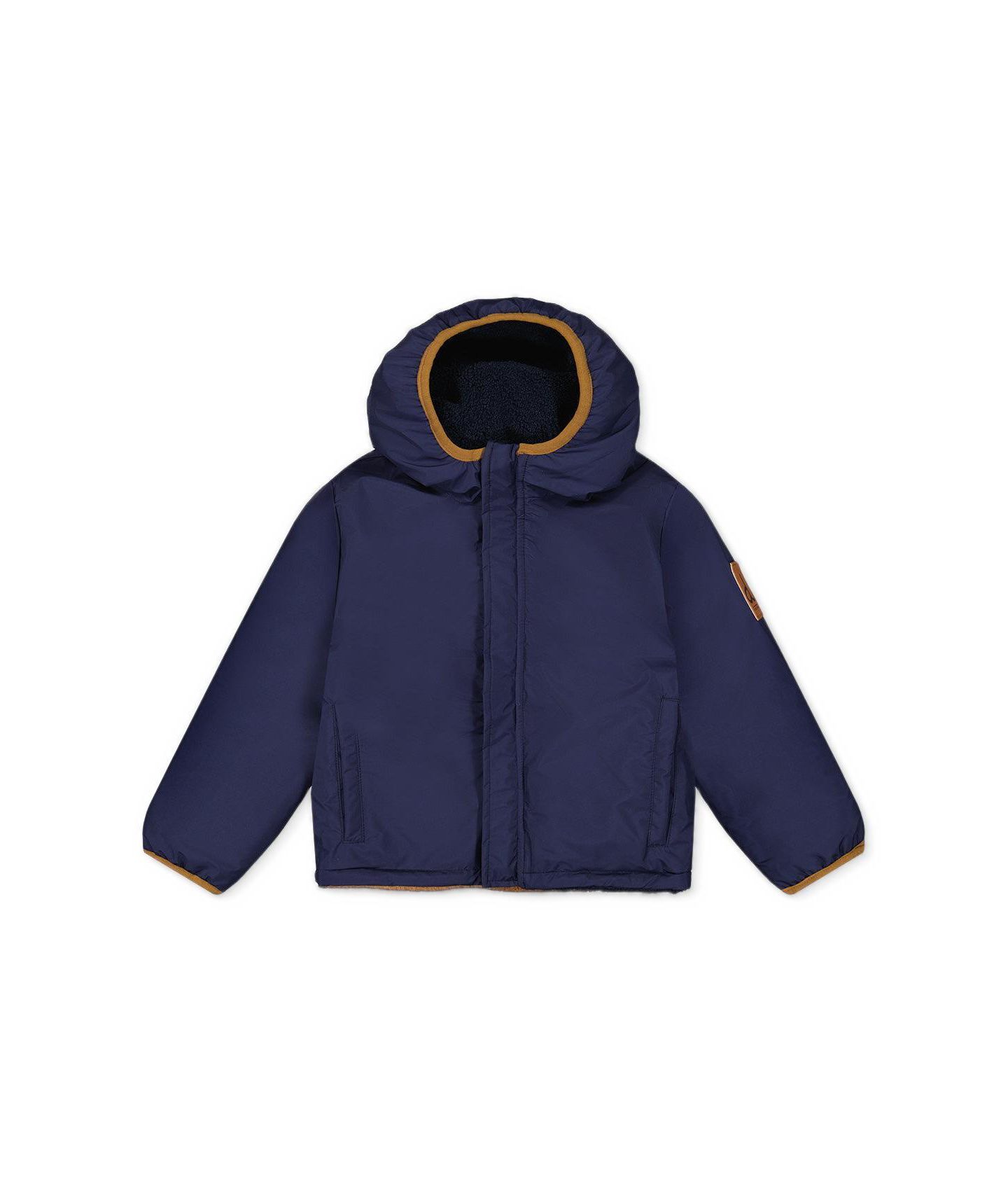 Куртка Deux par Deux Reversible Sherpa Water-Resistant Jacket для мальчиков-малышей, цвет: Синий / Коричневый — фото 3