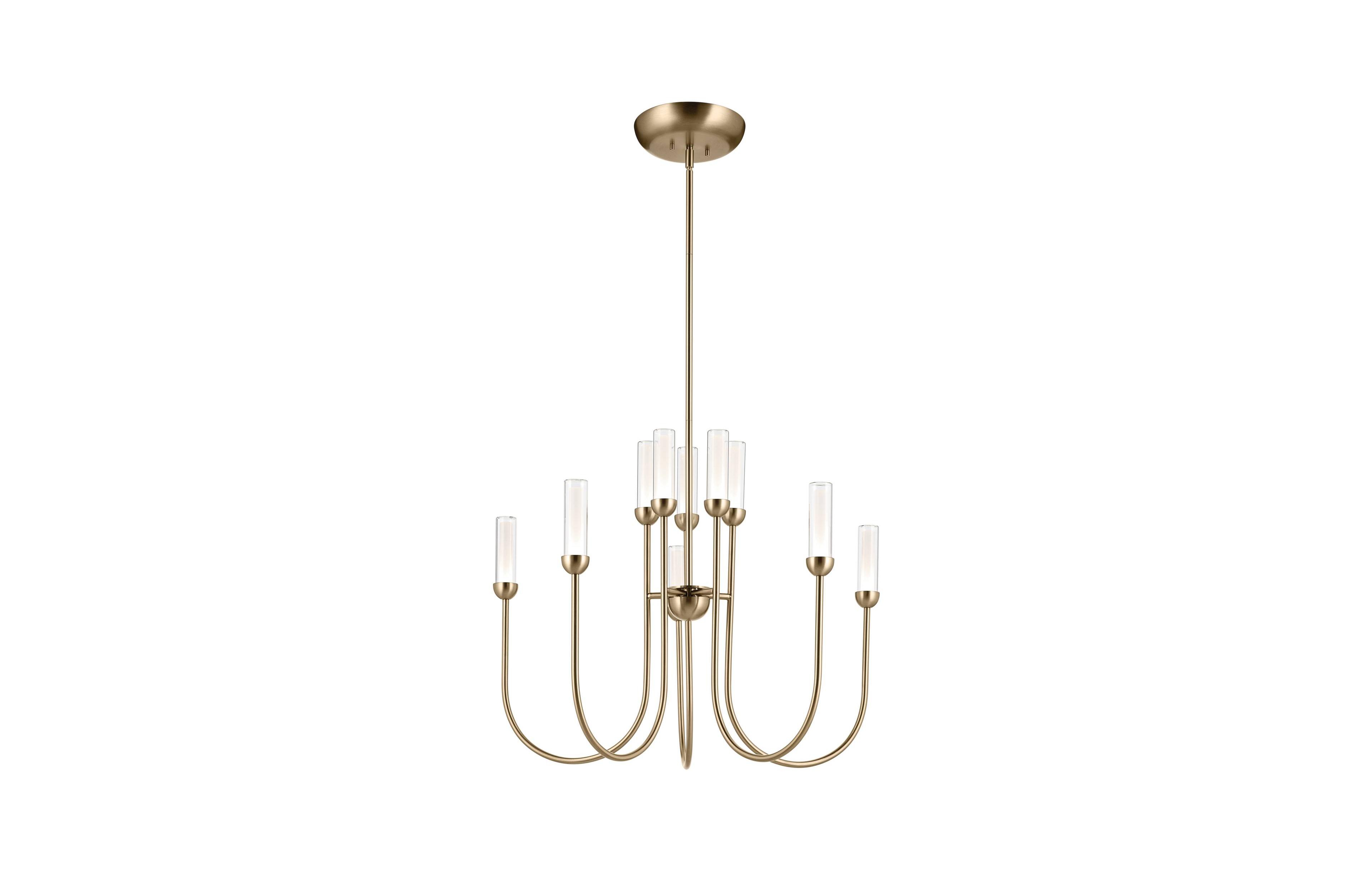 Kichler Moraine 30 Inch Led 10 Light 2-Tier Chandelier in Champagne