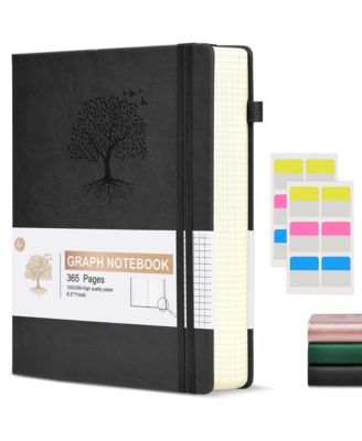365 Page A4 Lined Hardcover Journal Thick Ruled Paper with Closure Band and Pocket