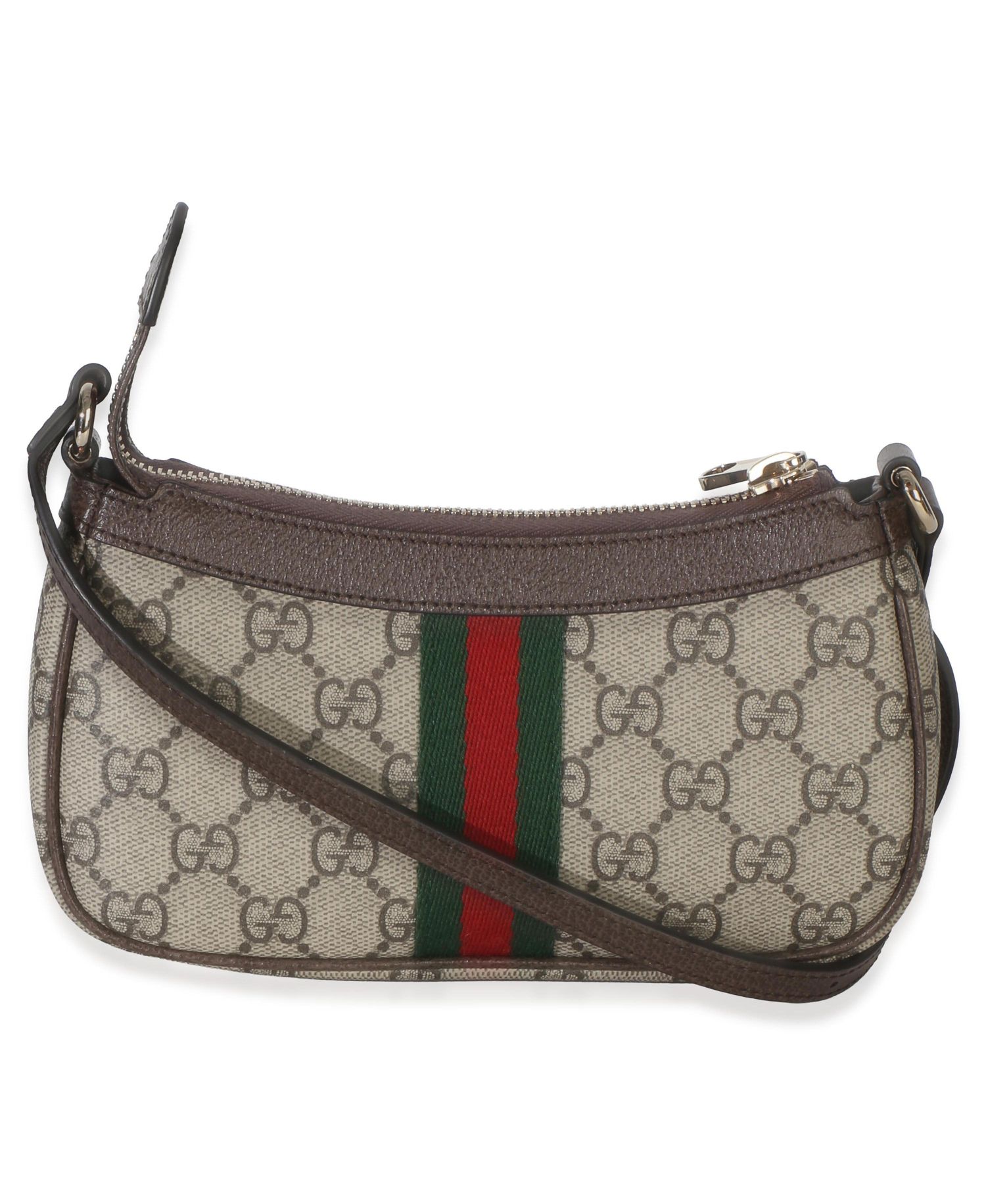 Beige Ebony GG Supreme Monogram Canvas Mini Ophidia Shoulder Bag