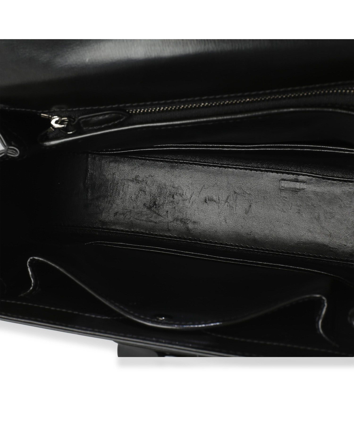 Black Monochrome Boarded Dyana Lux Medium Bamboo 1947 Top Handle Bag