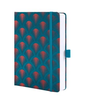 A5 Lined Fabric Journal Notebook Thick Paper Elastic Closure Pen Loop Back Pocket