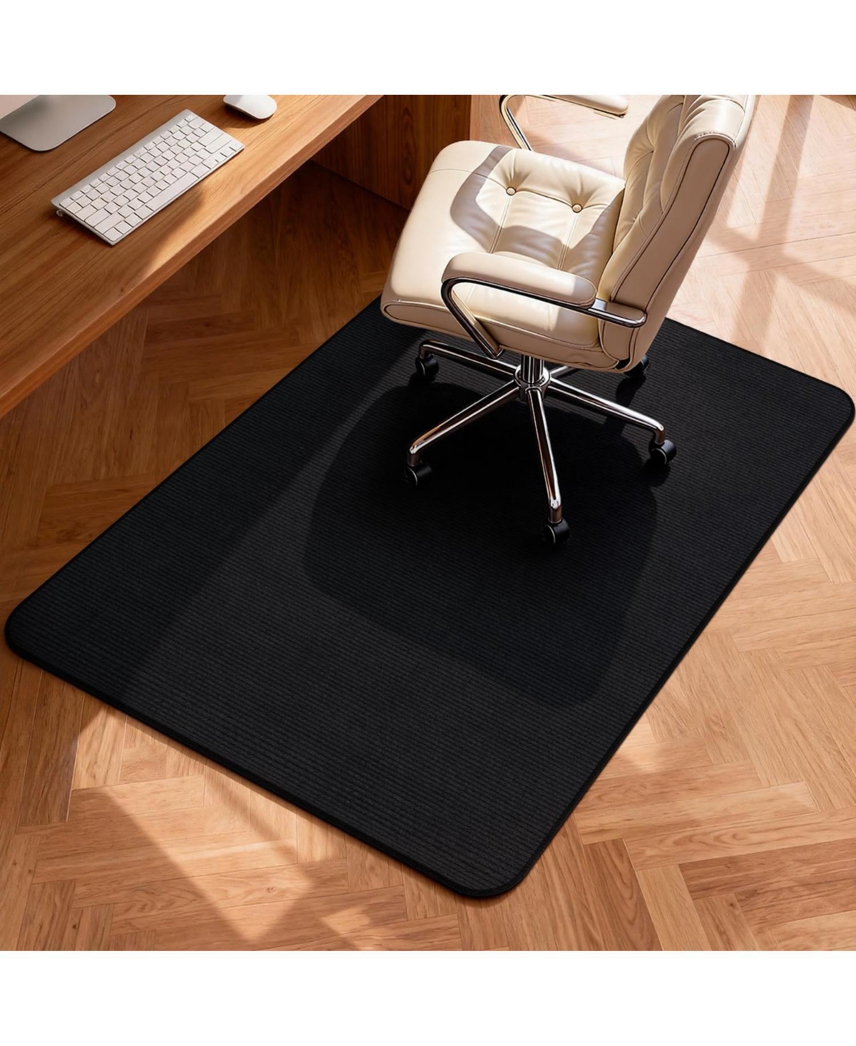 Danrong Corduroy Office Chair Mat Non Slip Heavy Duty Floor Protector For Hardwood Low Pile Carpet