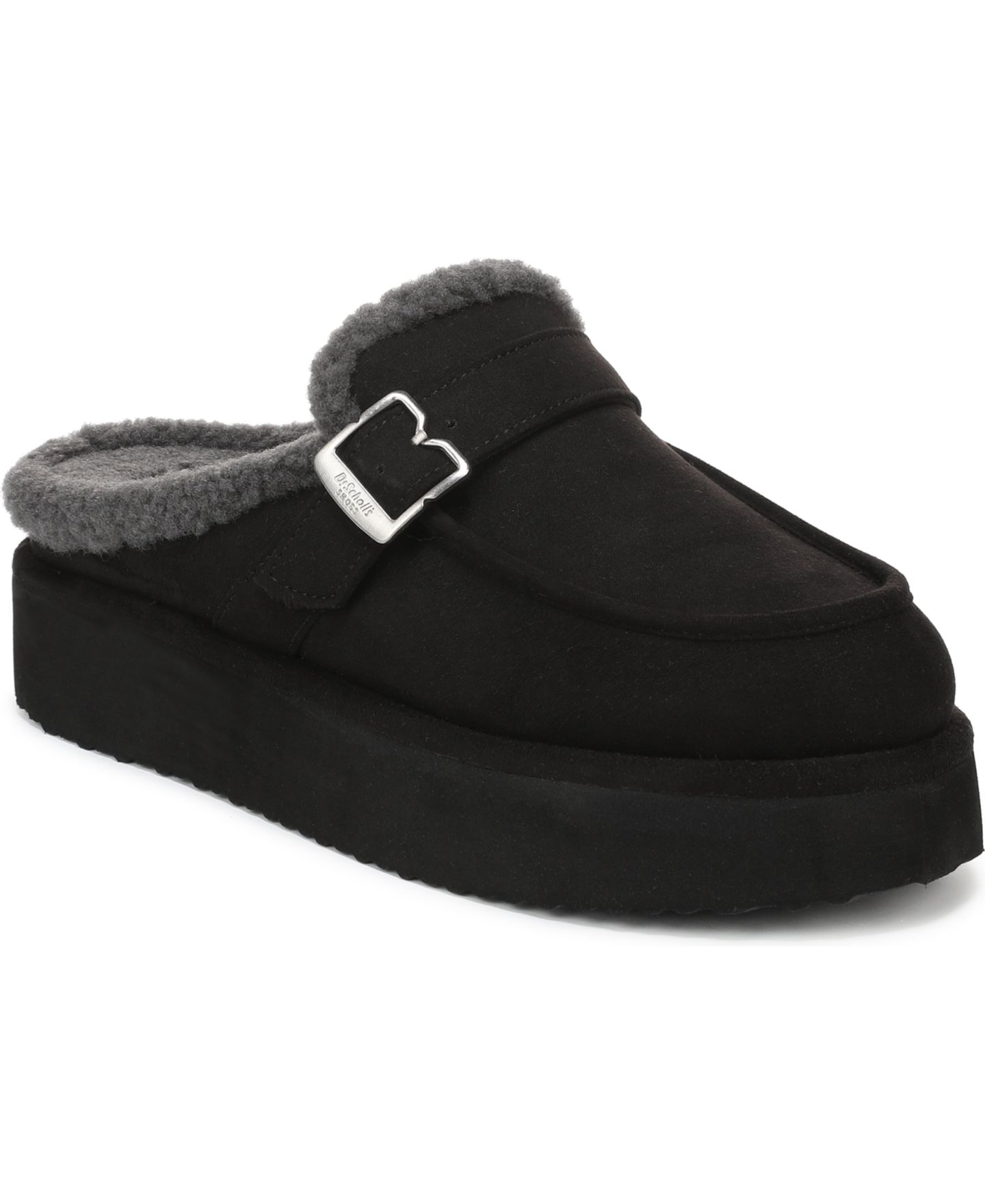 Женские сабо Dr. Scholl's Chill Cozy Platform Faux Shearling-Lined Mule, цвет: Чёрный — фото 1