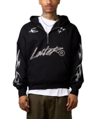 Men's Rave Quarter-Zip Rhinestone Hoodie
