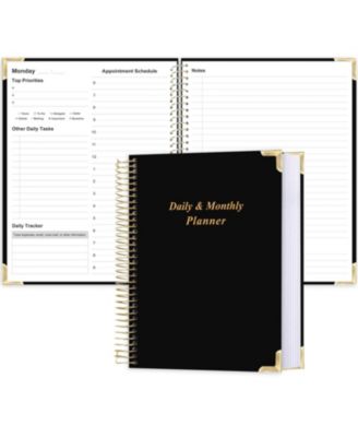 Undated Daily Planner Hardcover Hourly Schedule To Do Lists Habit Tracker Layflat Binding All In One Planning Tool
