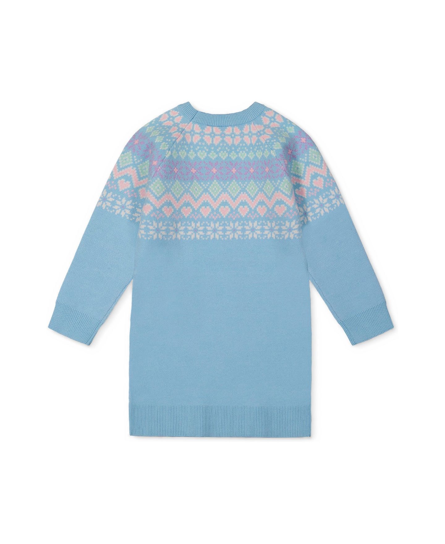 Платье Deux par Deux Après-Ski Fair Isle Crewneck Long-Sleeve Knit Dress для девочек-малышей, цвет: Светлый синий — фото 2