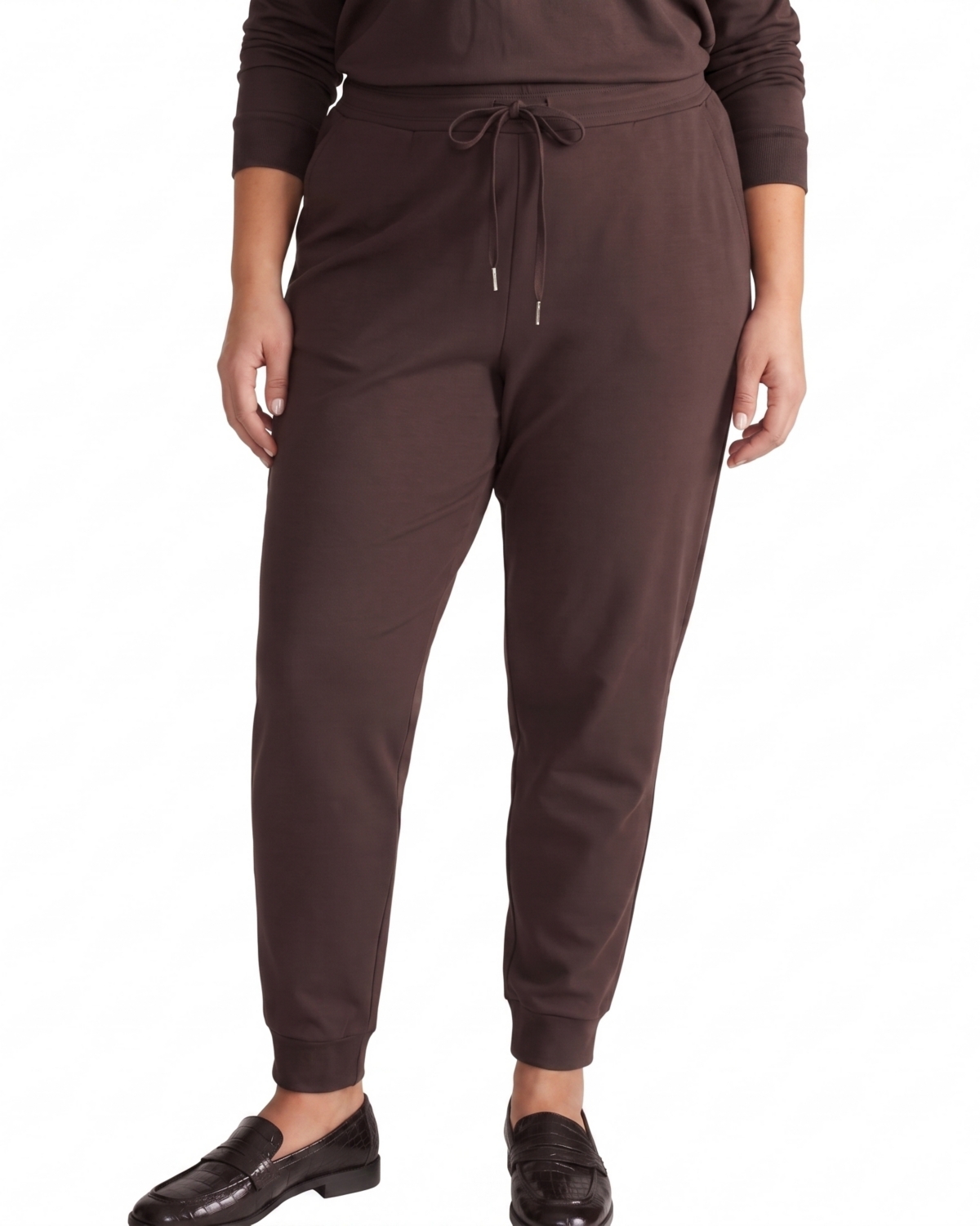 Universal Standard Plus Size Selma French Terry Pull-On Jogger - Deep brown