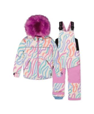 Toddler Girls ( 2T TO 5T ) Two Piece Discover Snowsuit Multicolored Line Print
