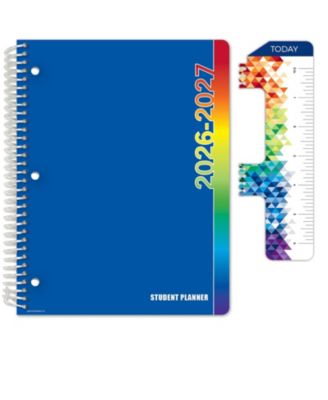 Middle High School Student Planner Dated Weekly Monthly Academic Block Format With Ruler Bookmark Stickers